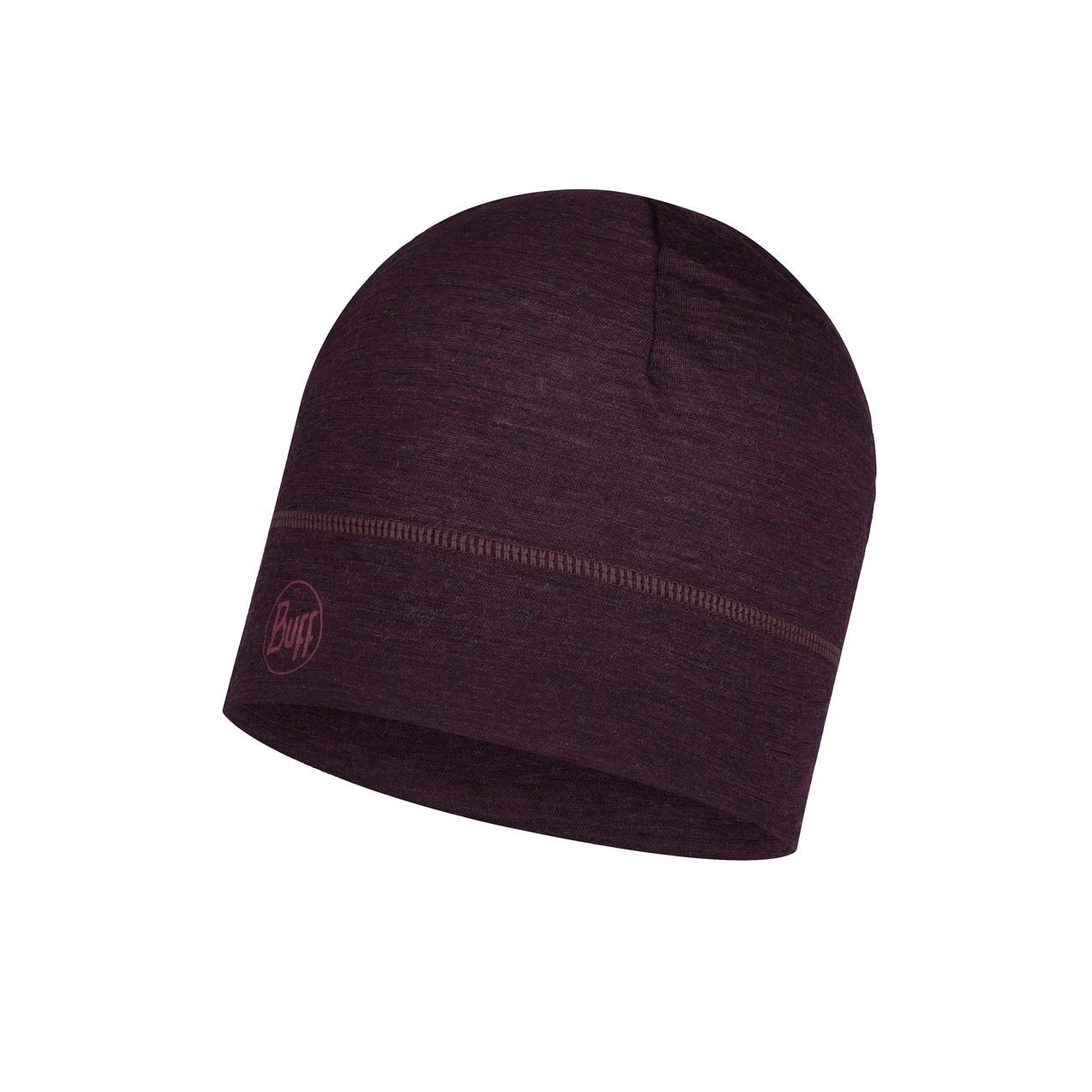 Solid Deep Purple Lightweight Merino Wool Hat Beanie Buff