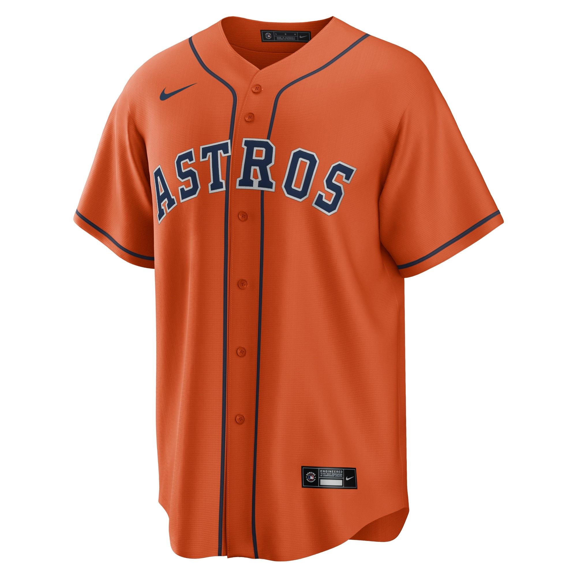 Houston Astros Orange Official MLB Replica Alternate Jersey Nike