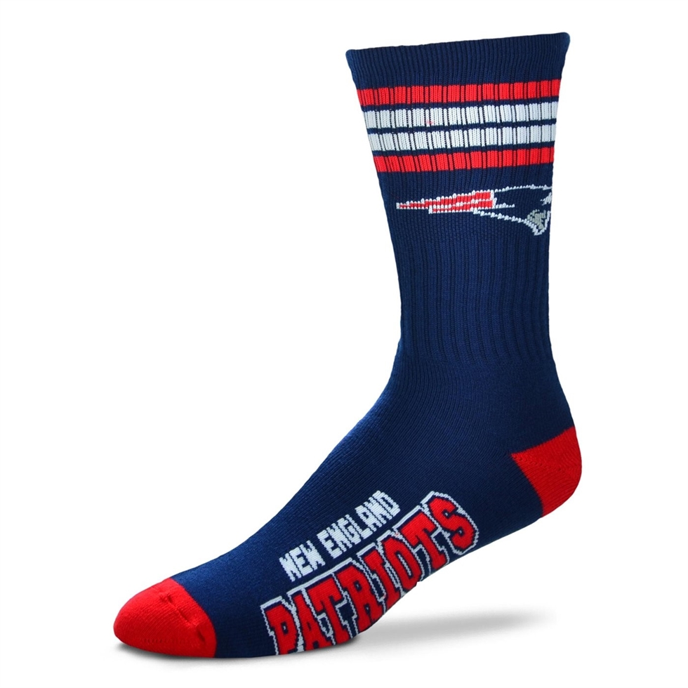 New England Patriots NFL 4-Stripe Deuce Socken For Bare Feet