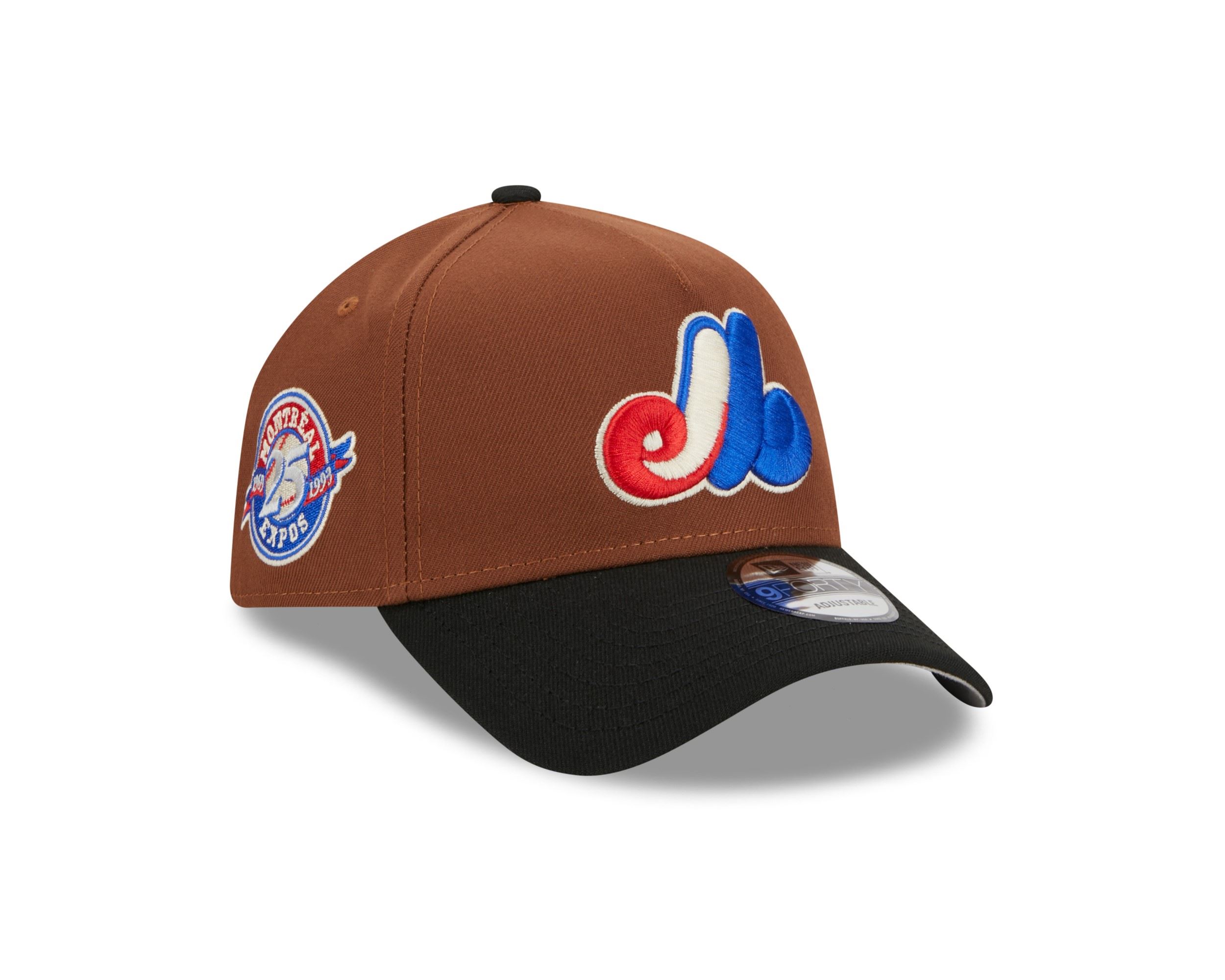 Montreal Expos MLB Harvest 25th Anniversary Brown Black 9Forty A-Frame Snapback Cap New Era