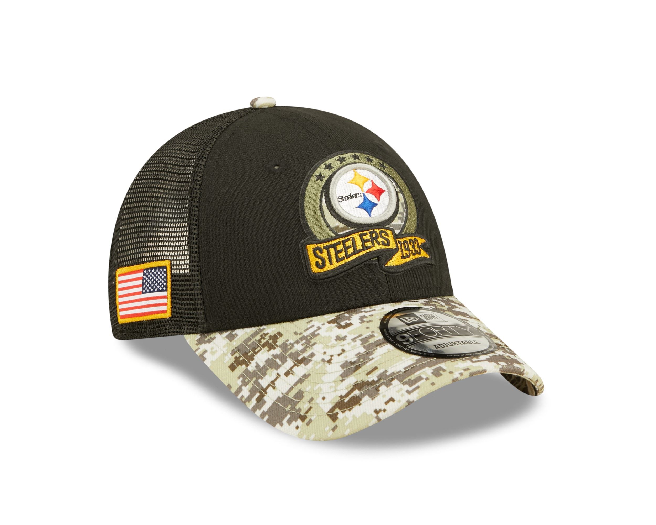 Pittsburgh Steelers NFL Salute to Service 2022 Black 9Forty Snapback Cap New Era