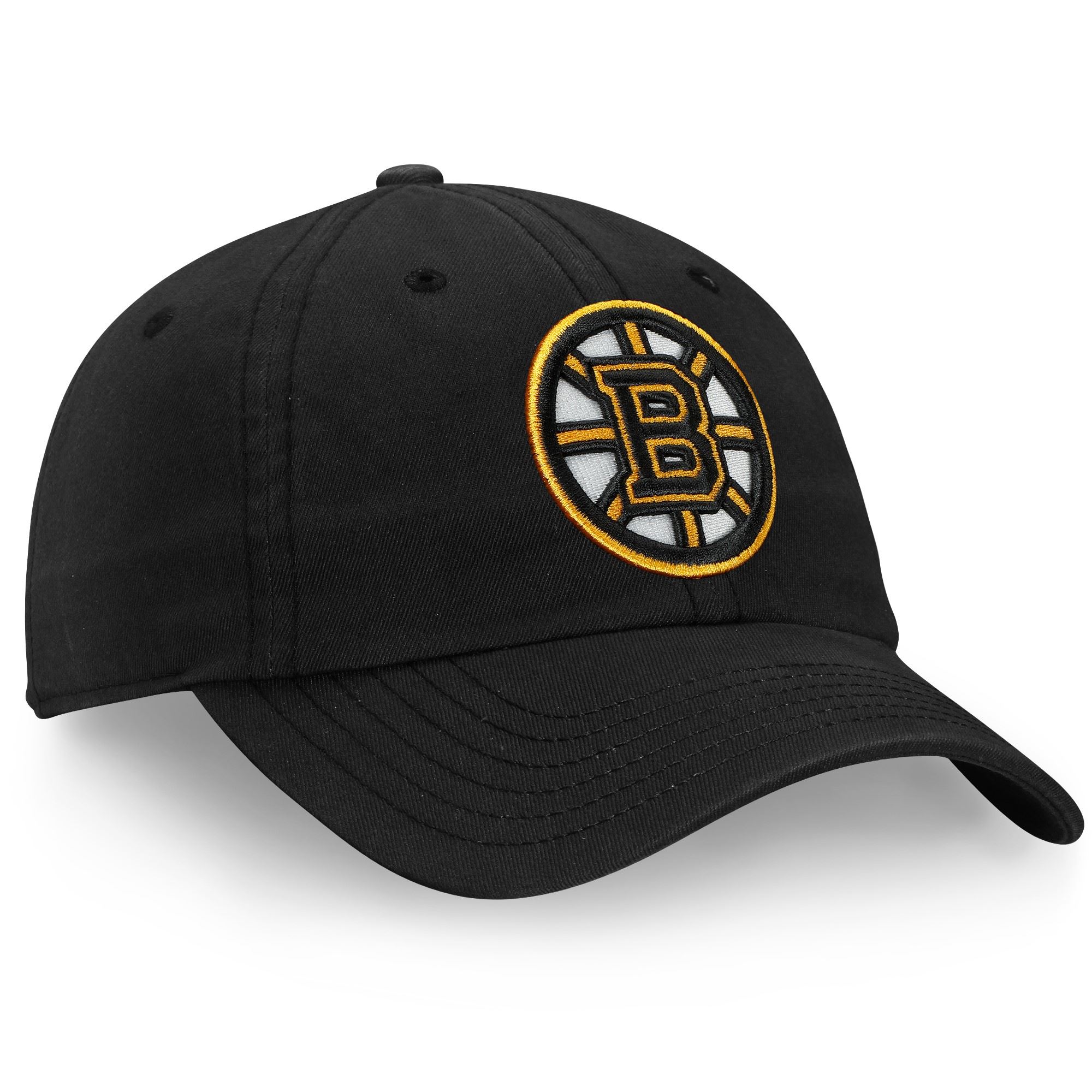 Boston Bruins NHL Core Black Curved Unstructured Strapback Cap Fanatics