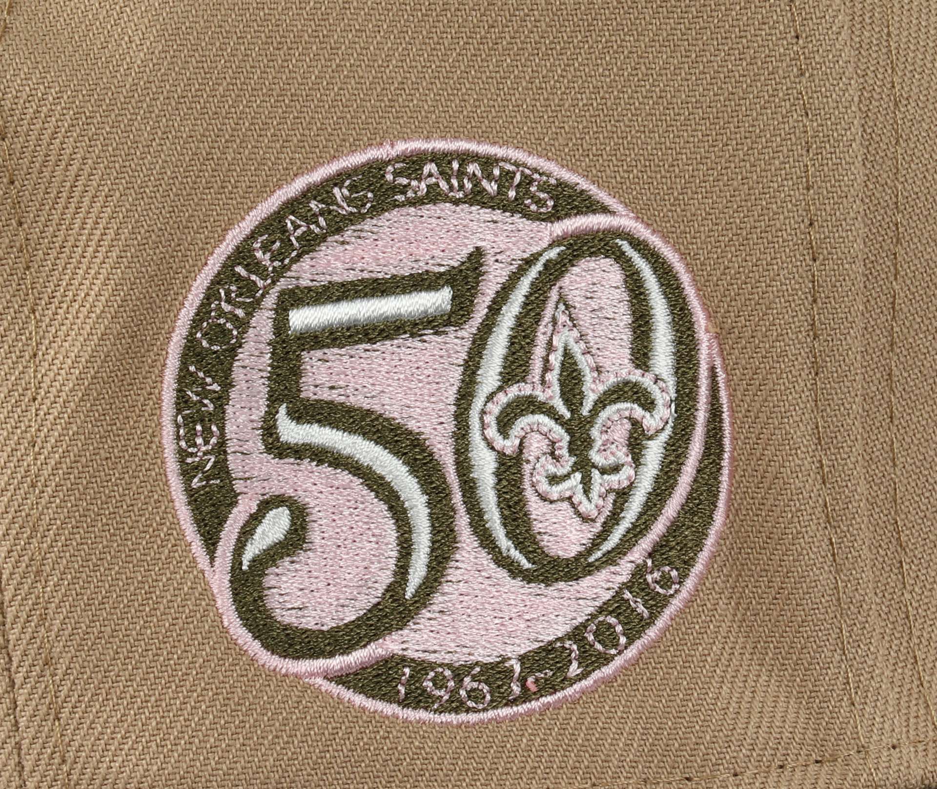 New Orleans Saints NFL 50th Anniversary Sidepatch Camel Olive 59Fifty Basecap New Era