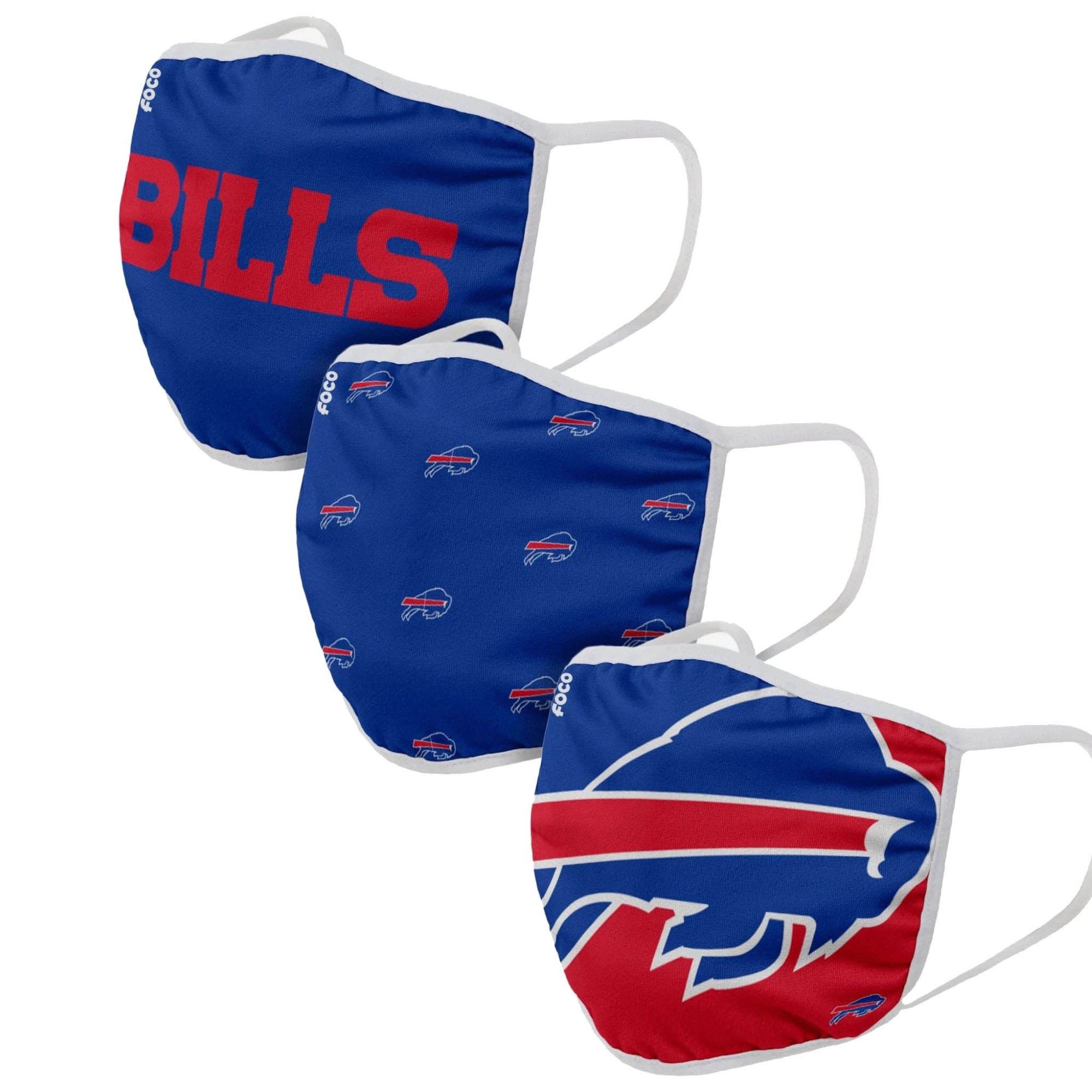 Buffalo Bills NFL Face Covering 3Pack Face Mask Forever Collectibles