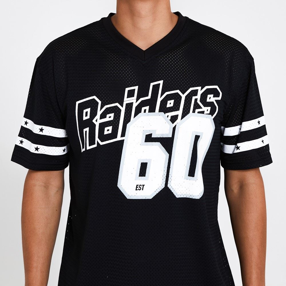 Las Vegas Raiders NFL Stripe Sleeve Oversized T-Shirt New Era