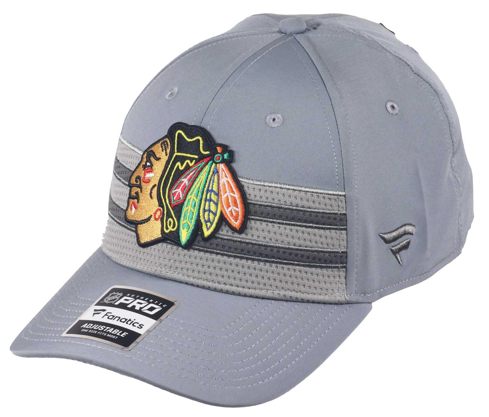 Chicago Blackhawks NHL Authentic Pro Home Ice Structured Curved Snapback Cap Grey Fanatics
