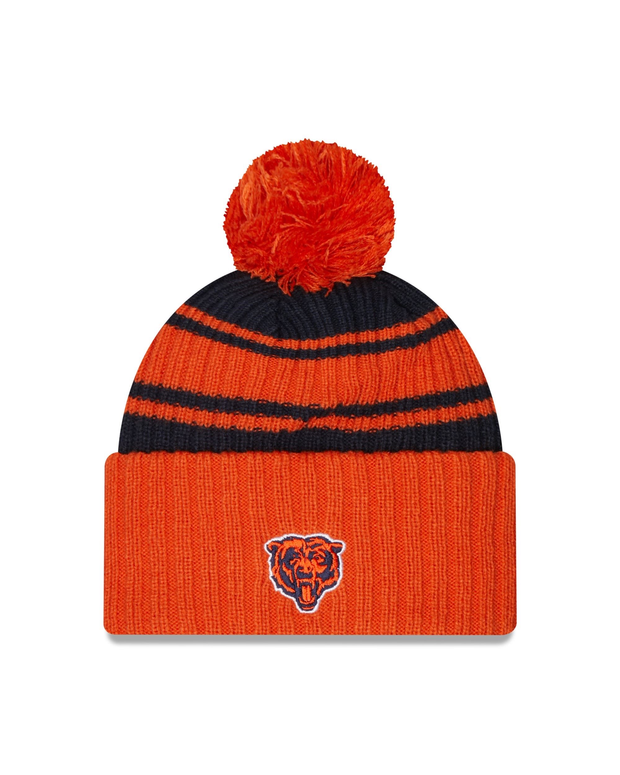 Chicago Bears NFL 2022 Sideline Sport Knit Orange Blue Kids Beanie New Era