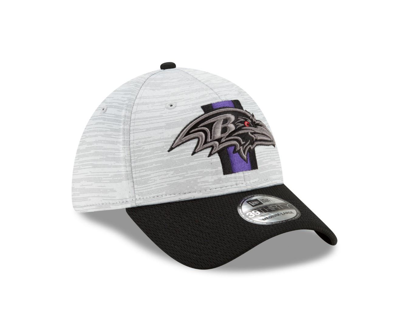 Baltimore Ravens NFL Training 2021 Grey 39Thirty Stretch Cap New Era