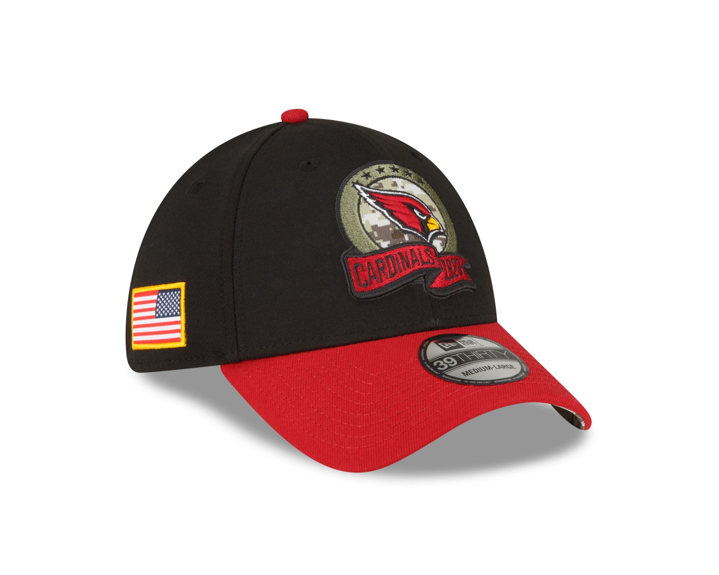 Arizona Cardinals NFL Salute to Service 2022 Black Red 39Thirty Stretch Cap New Era