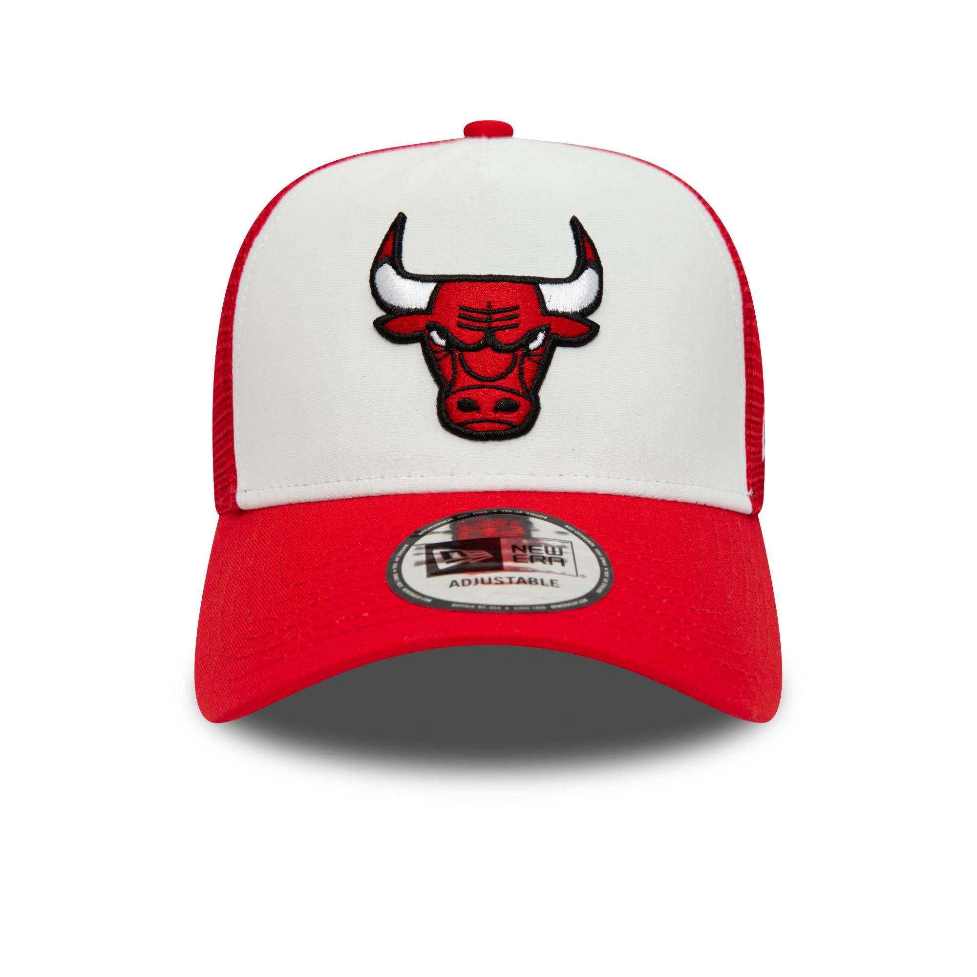 Chicago Bulls NBA Team Colour White Red A-Frame Adjustable Trucker Cap New Era