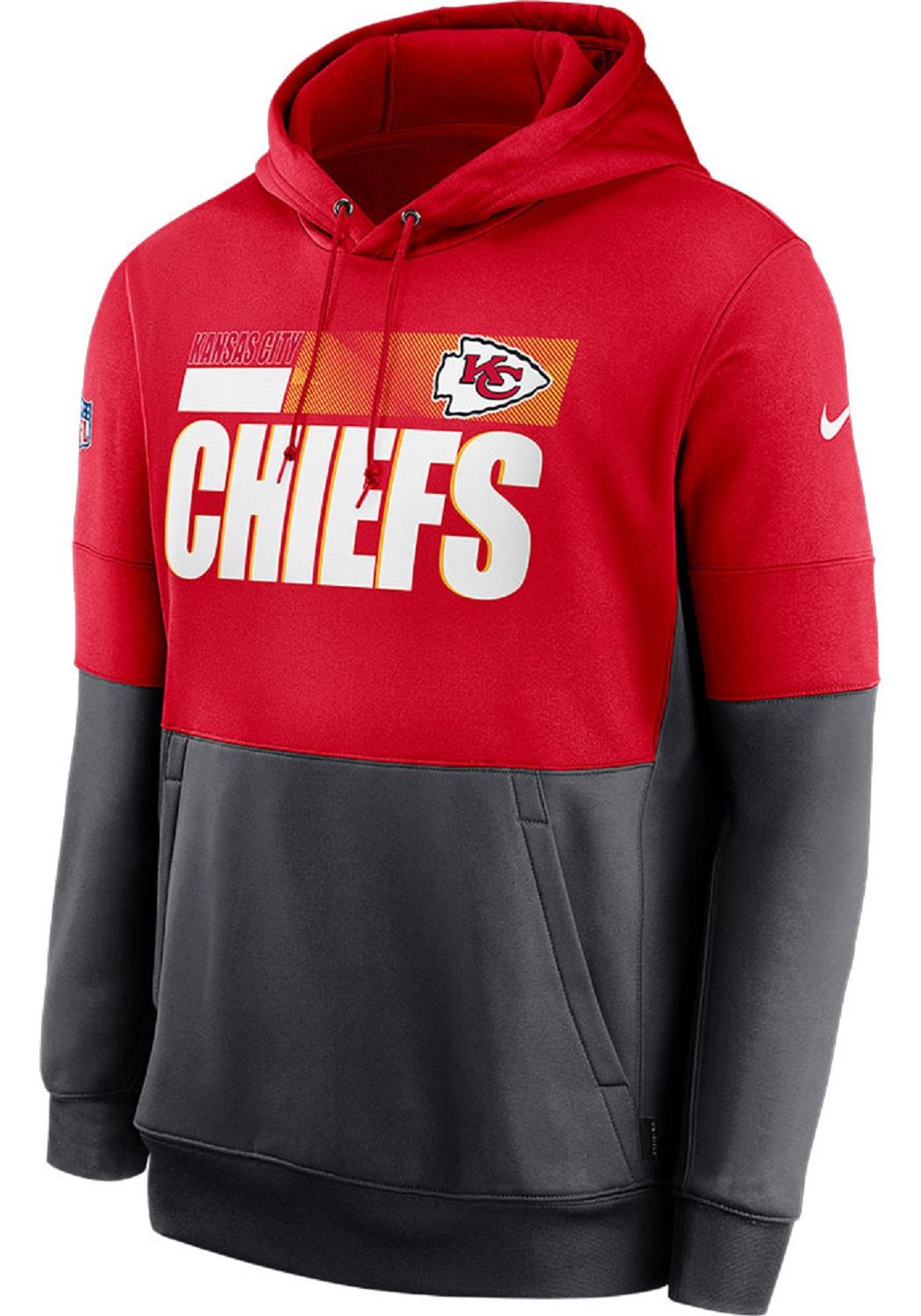 Kansas City Chiefs NFL Team Name Lockup Therma Pullover Red / Anthracite Hoody Nike