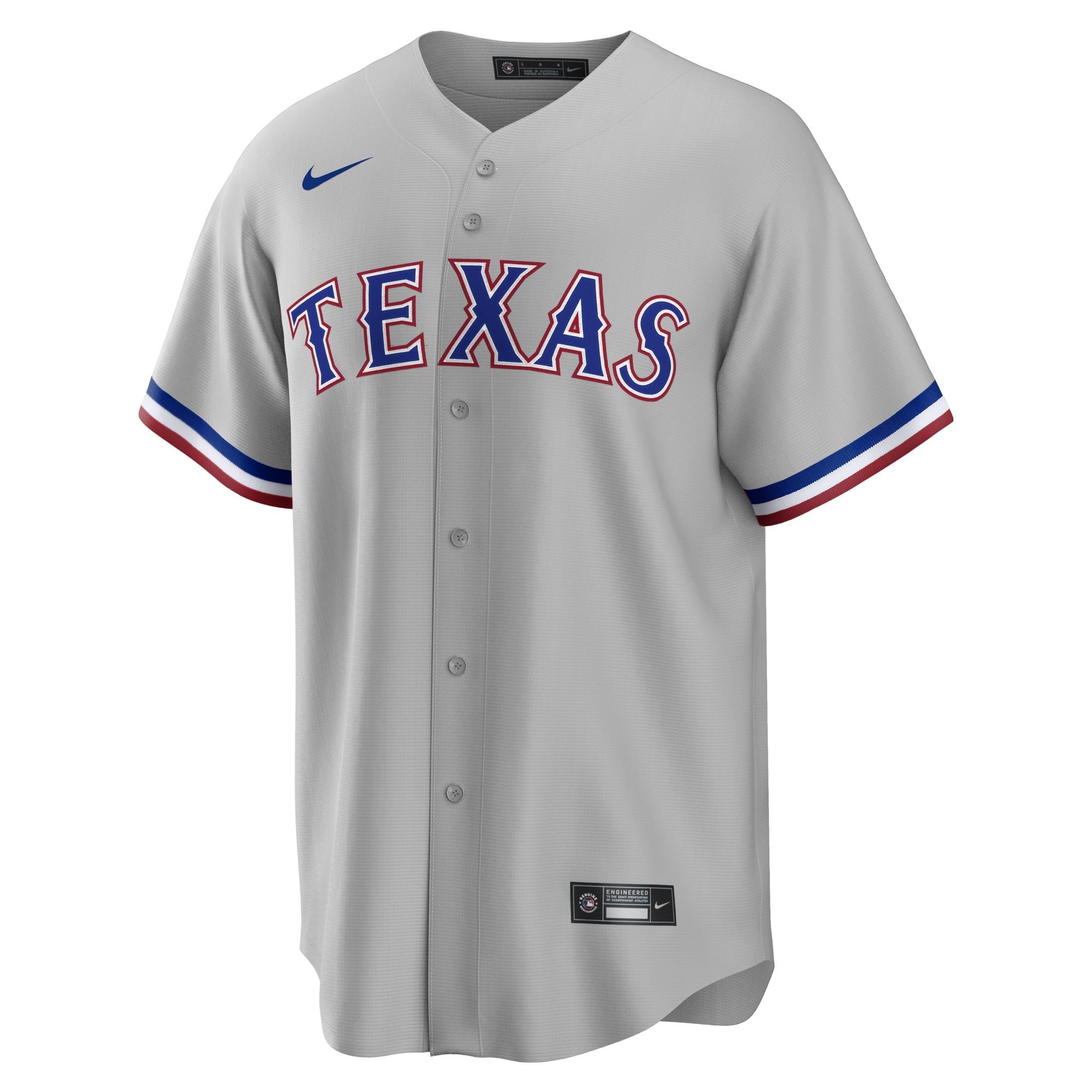 Texas Rangers Gray Official MLB Replica Road Jersey Nike