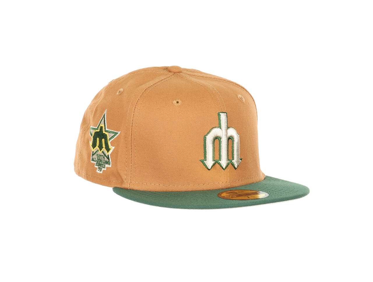 Seattle Mariners  MLB Cooperstown 50th All-Star Game Sidepatch Two Tone Light Bronze Green 59Fifty Basecap New Era