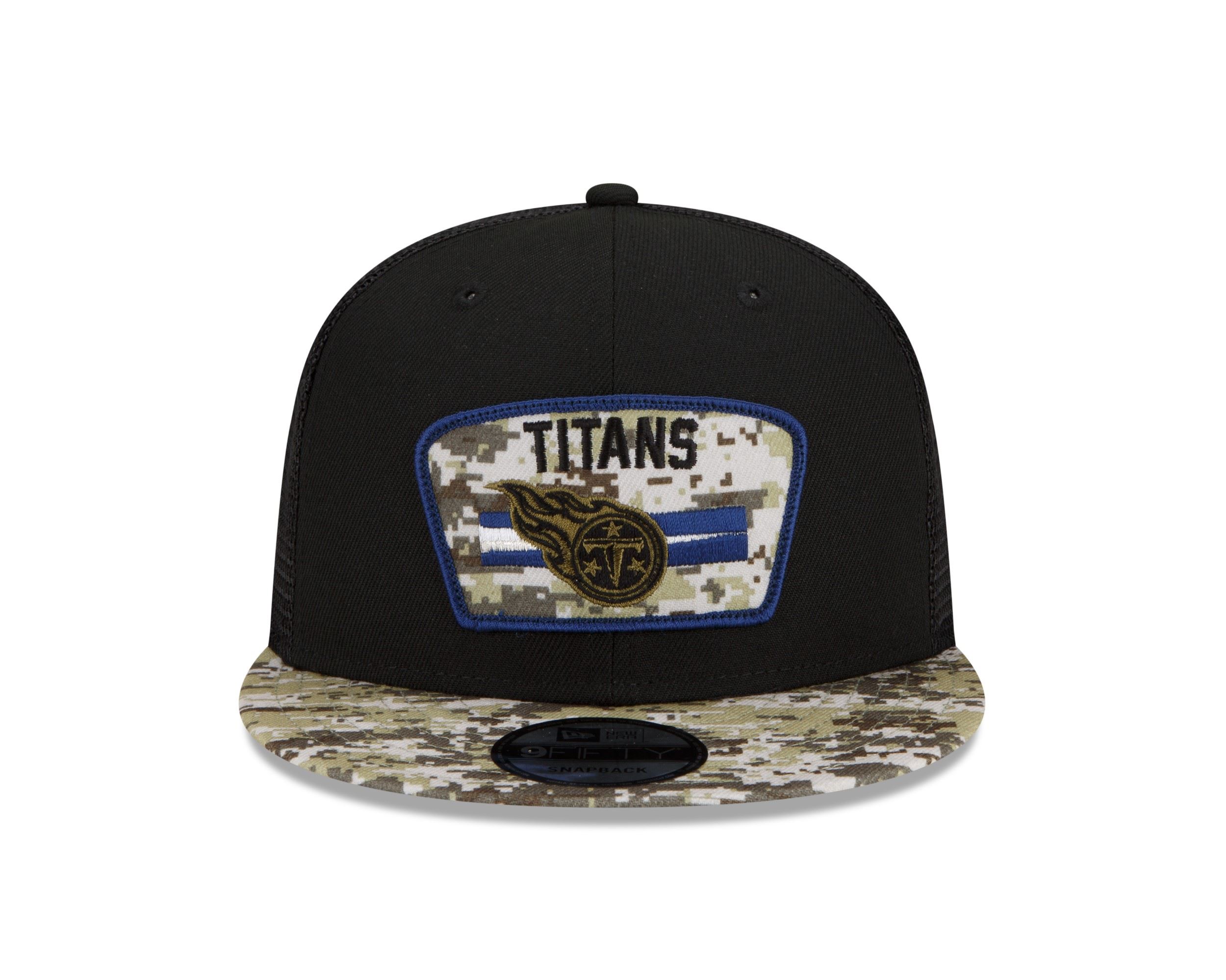 Tennessee Titans NFL On Field 2021 Salute to Service Black 9Fifty Snapback Cap New Era