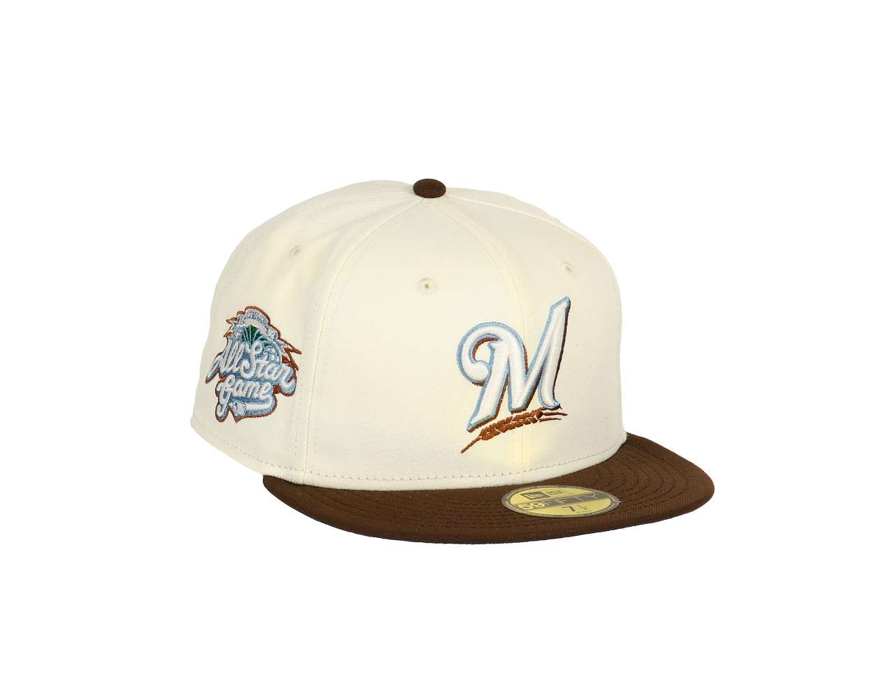 Milwaukee Brewers MLB All Star Game 2002 Sidepatch Cooperstown Chrome Brown 59Fifty Basecap New Era