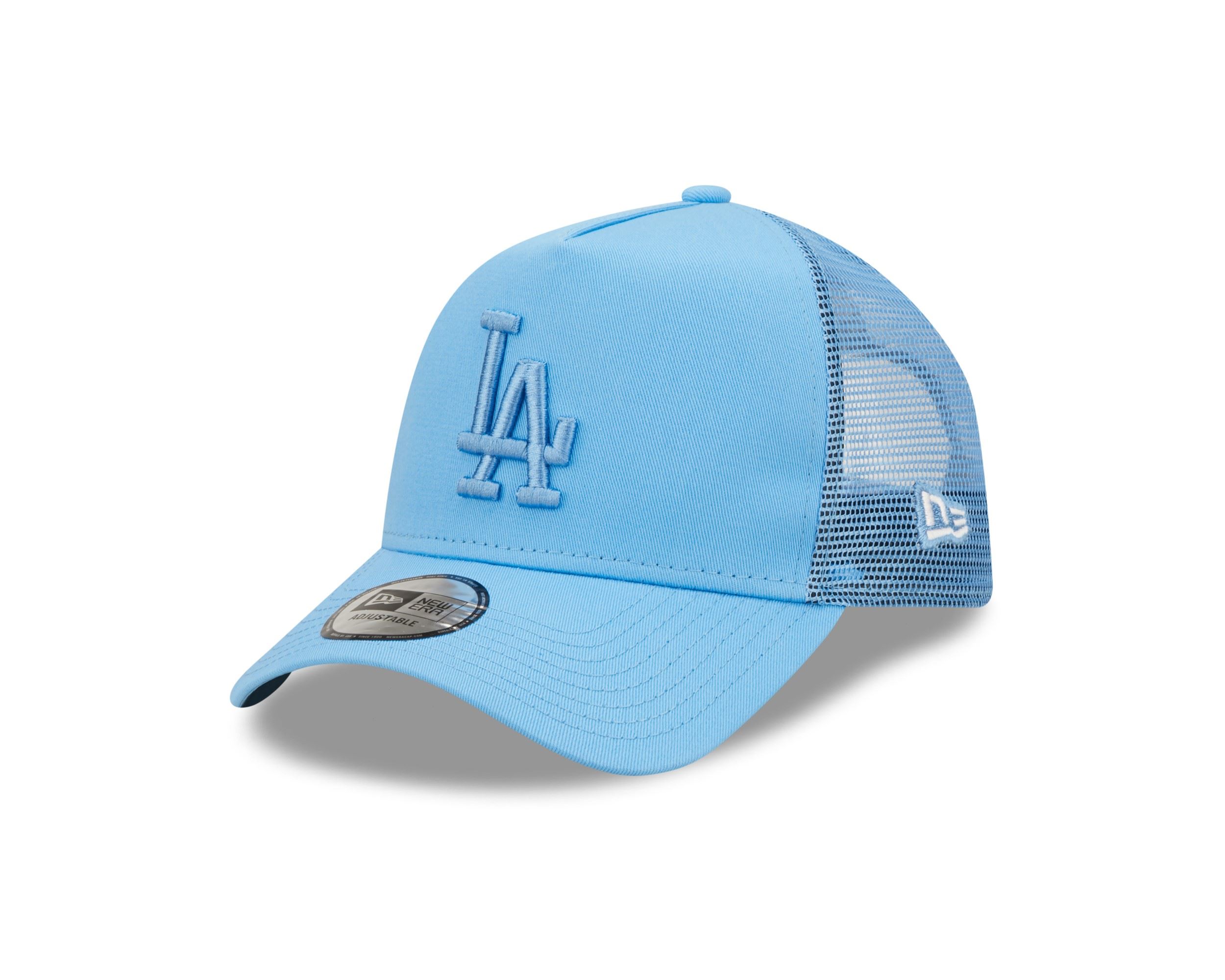 Los Angeles Dodgers MLB Tonal Mesh Turquoise A-Frame Adjustable Trucker Cap New Era