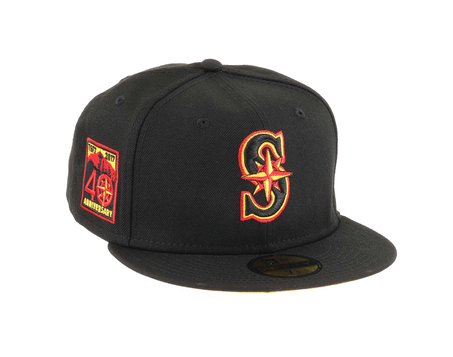 Seattle Mariners MLB Side Patch 40th Anniversary Black 59Fifty Basecap New Era