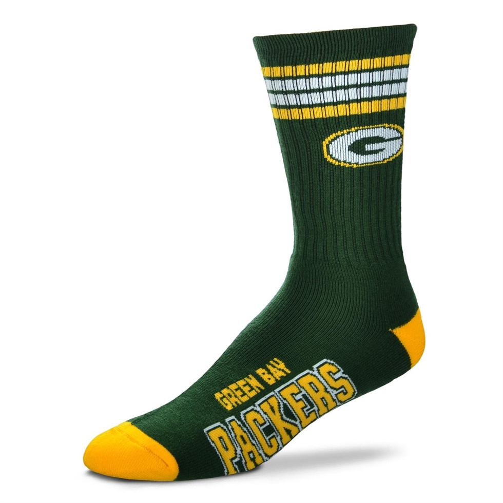 Green Bay Packers NFL 4-Stripe Deuce Socken For Bare Feet