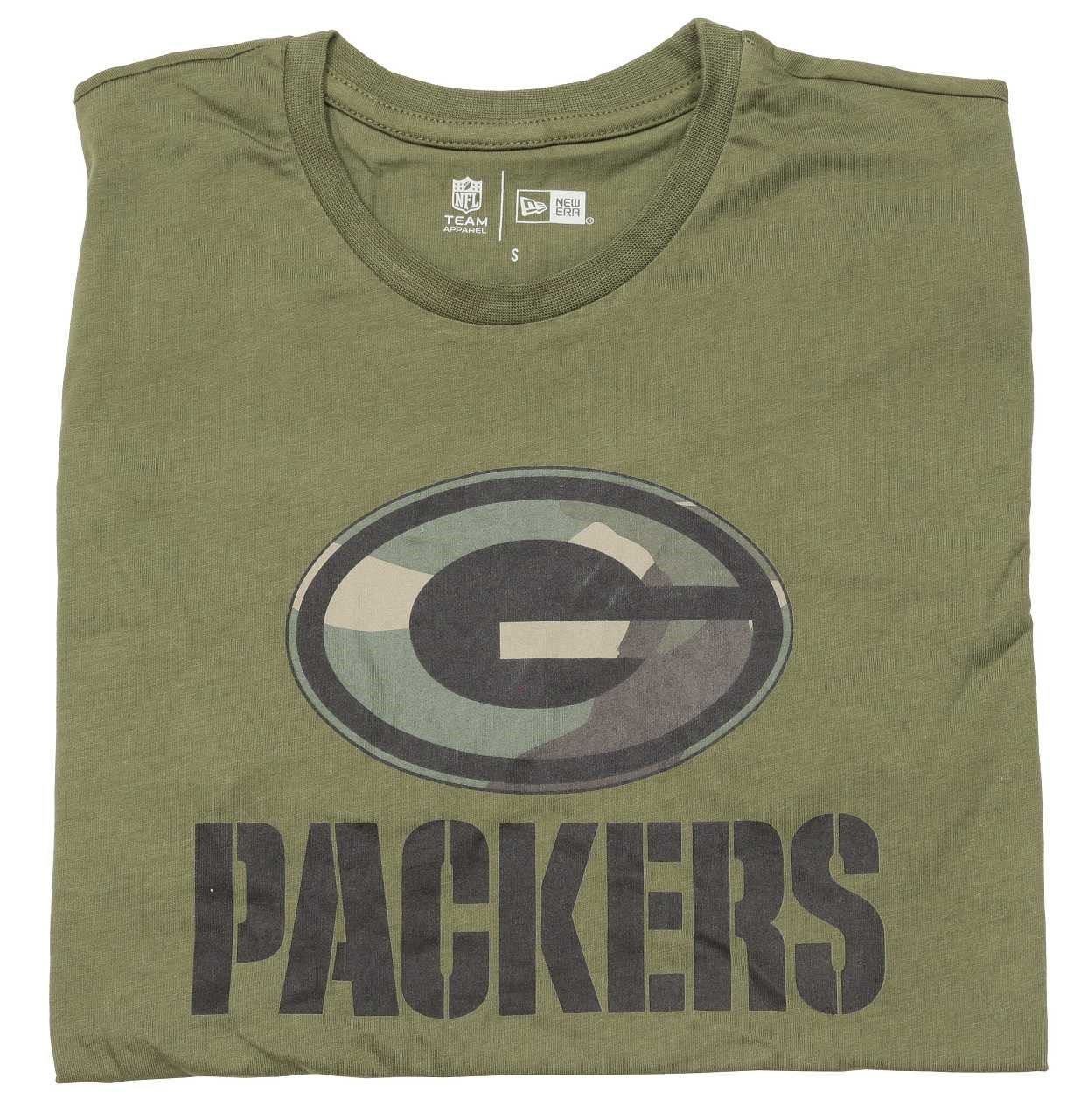 Green Bay Packers Camo Logo Olive T- Shirt New Era
