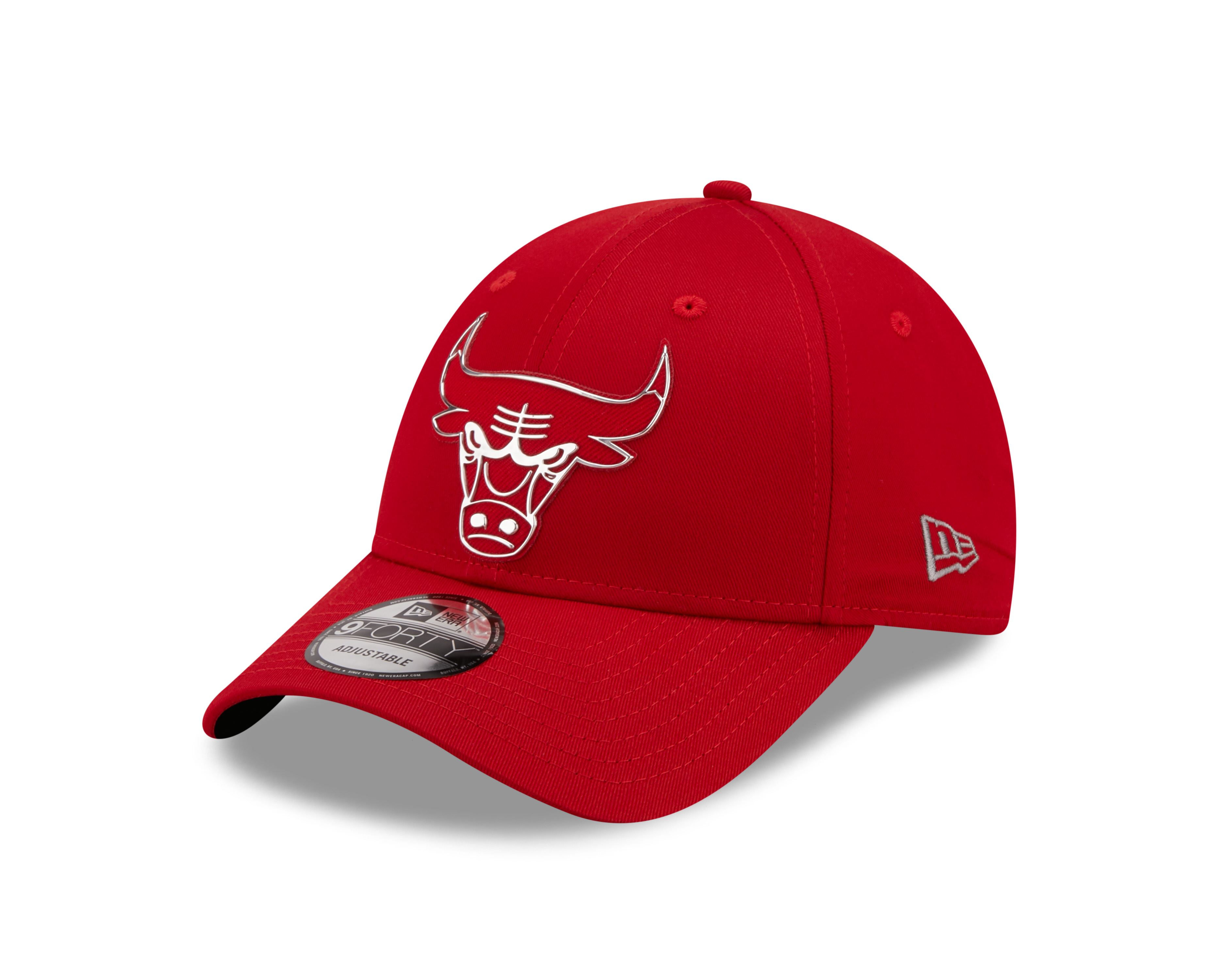 Chicago Bulls NBA Foil Logo Red 9Forty Adjustable Snapback Cap New Era