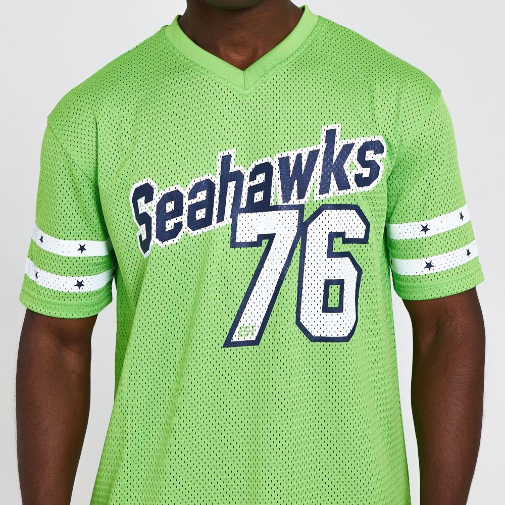 Seattle Seahawks NFL Stripe Sleeve Oversized T-Shirt New Era