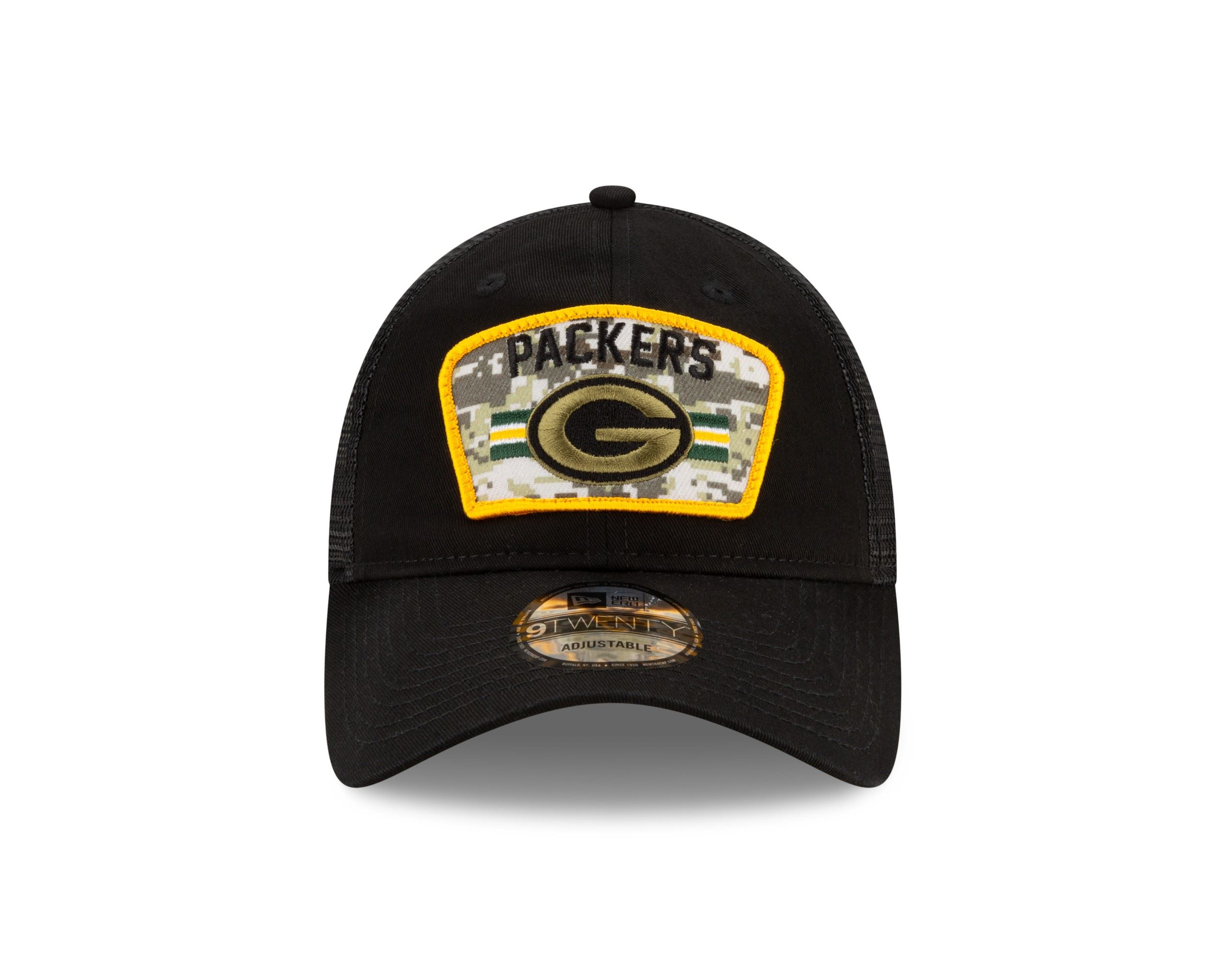 Green Bay Packers NFL On Field 2021 Salute to Service Black 9Twenty Snapback Cap New Era