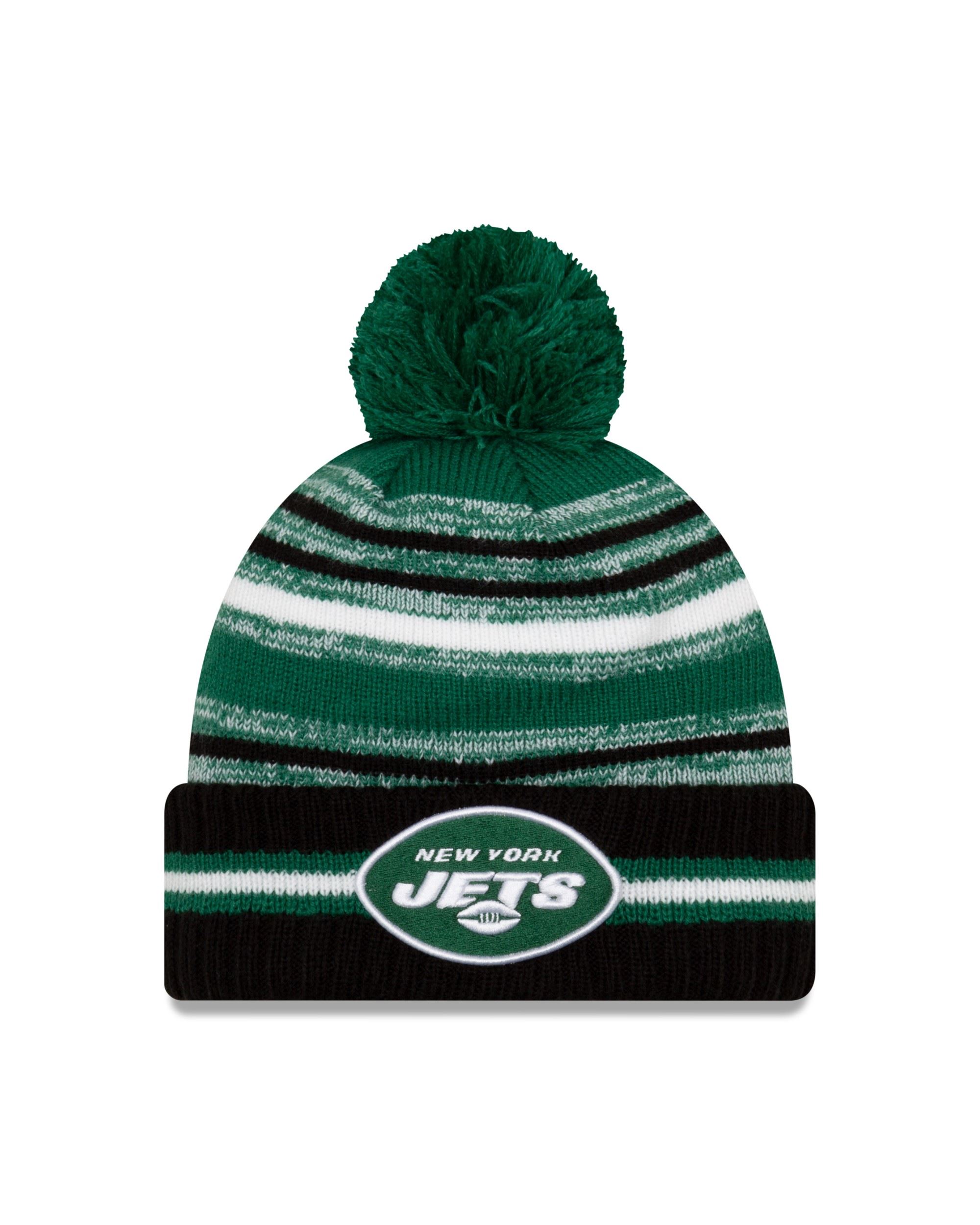 New York Jets NFL 2021 Sideline Sport Knit Kids Bobble Beanie New Era