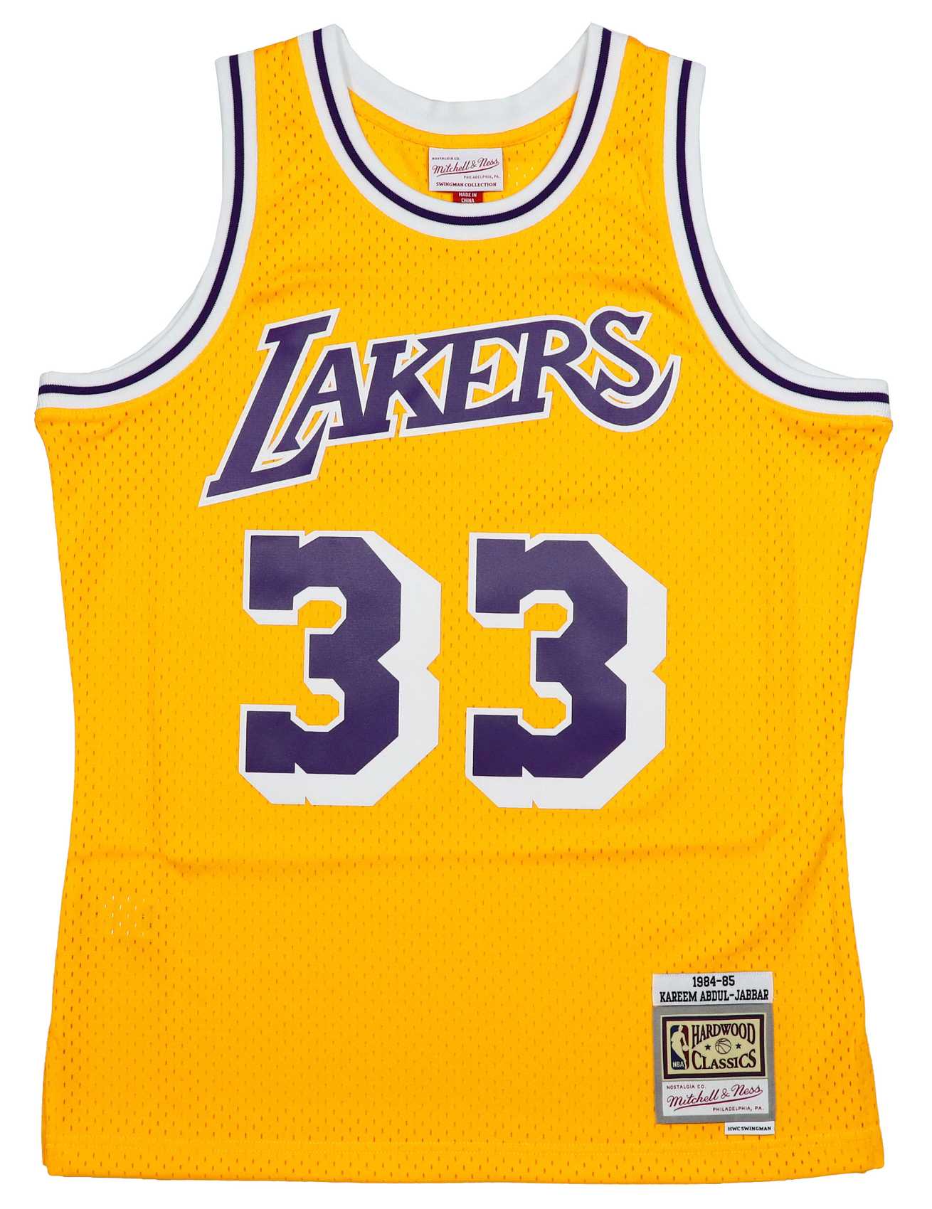 Kareem Abdul-Jabbar #33 Los Angeles Lakers NBA Swingman Mitchell & Ness