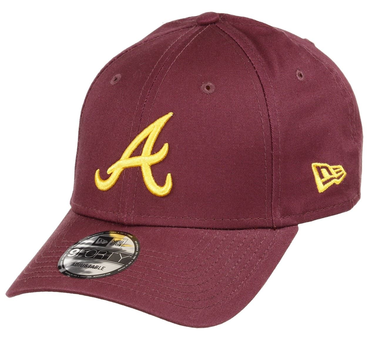 Atlanta Braves MLB Rear Logo Maroon / A-Gold 9Forty Adjustable Cap New Era