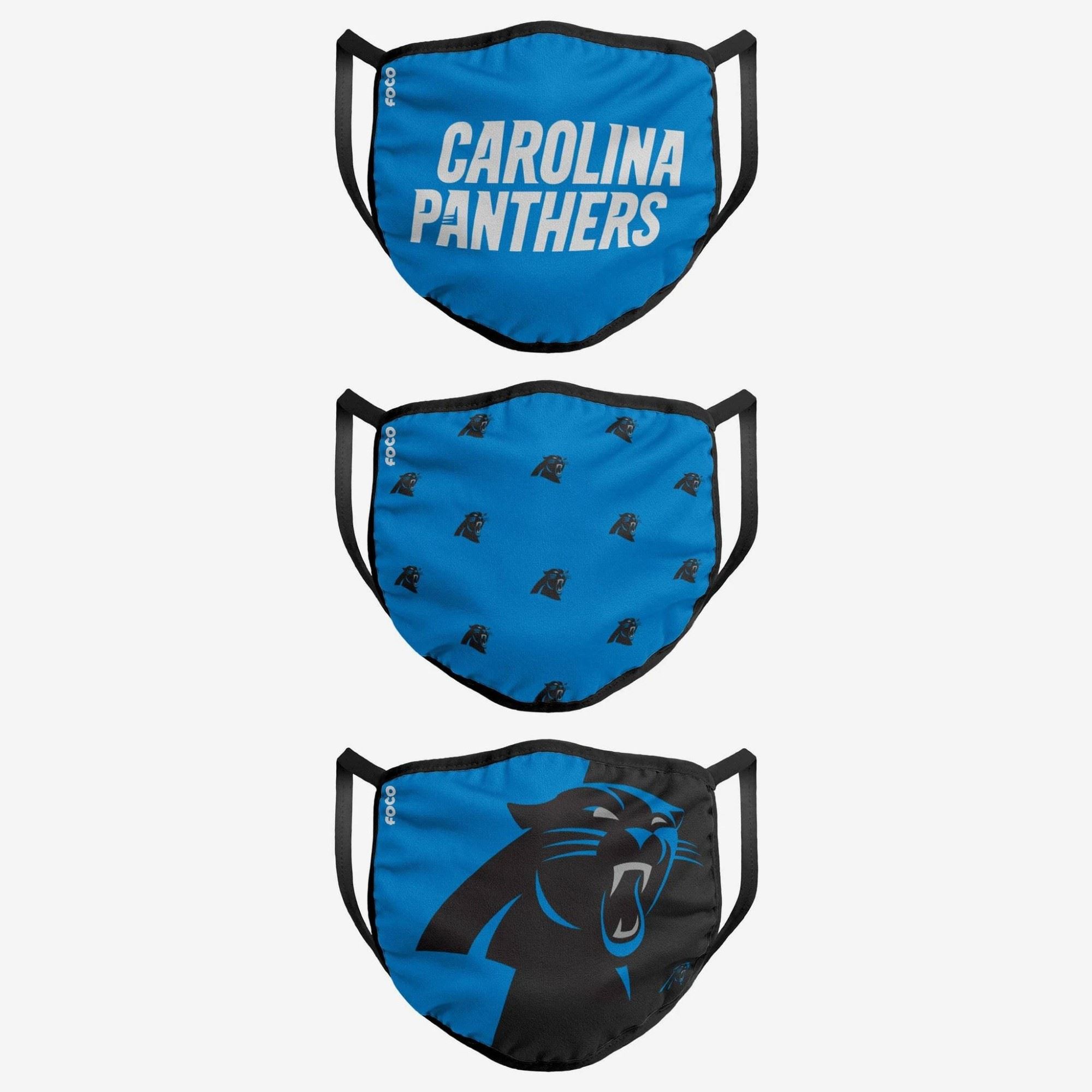 Carolina Panthers NFL Face Covering 3Pack Face Mask Forever Collectibles