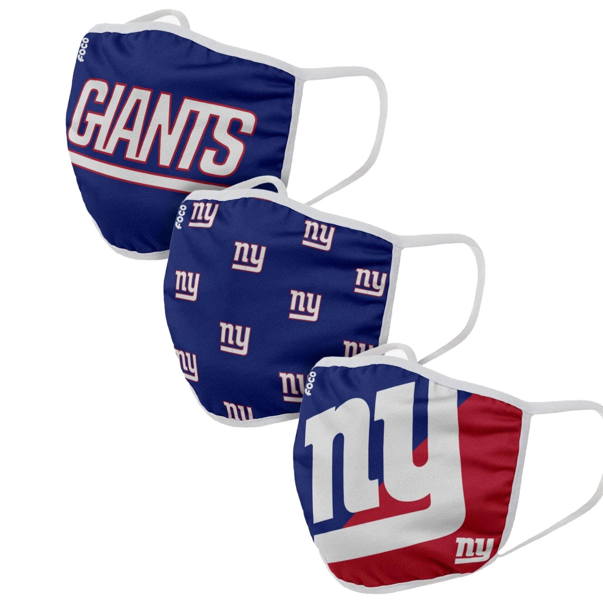 New York Giants NFL Face Covering 3Pack Face Mask Forever Collectibles