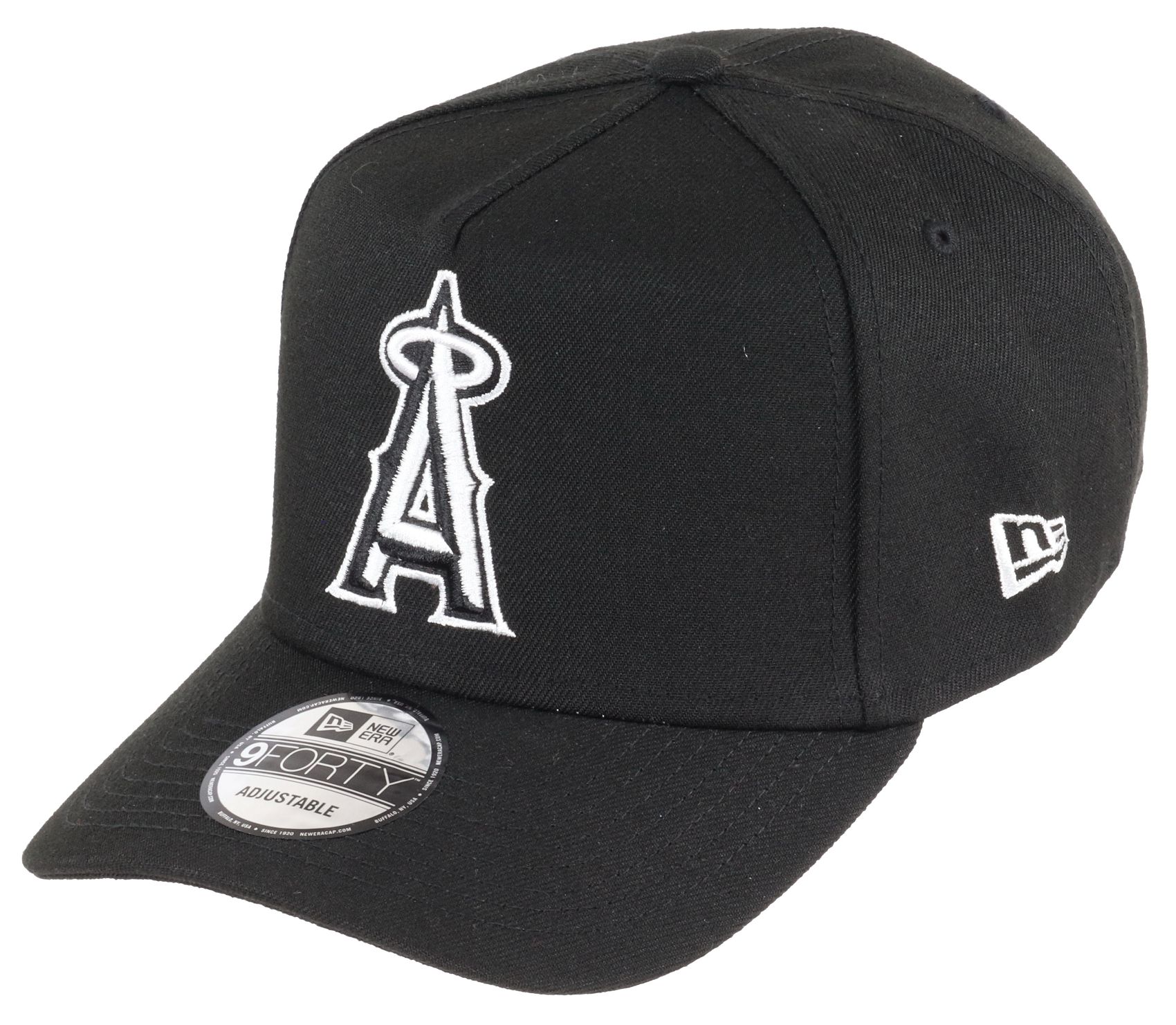 Los Angeles Angels MLB Black White 9Forty A-Frame Adjustable Cap New Era