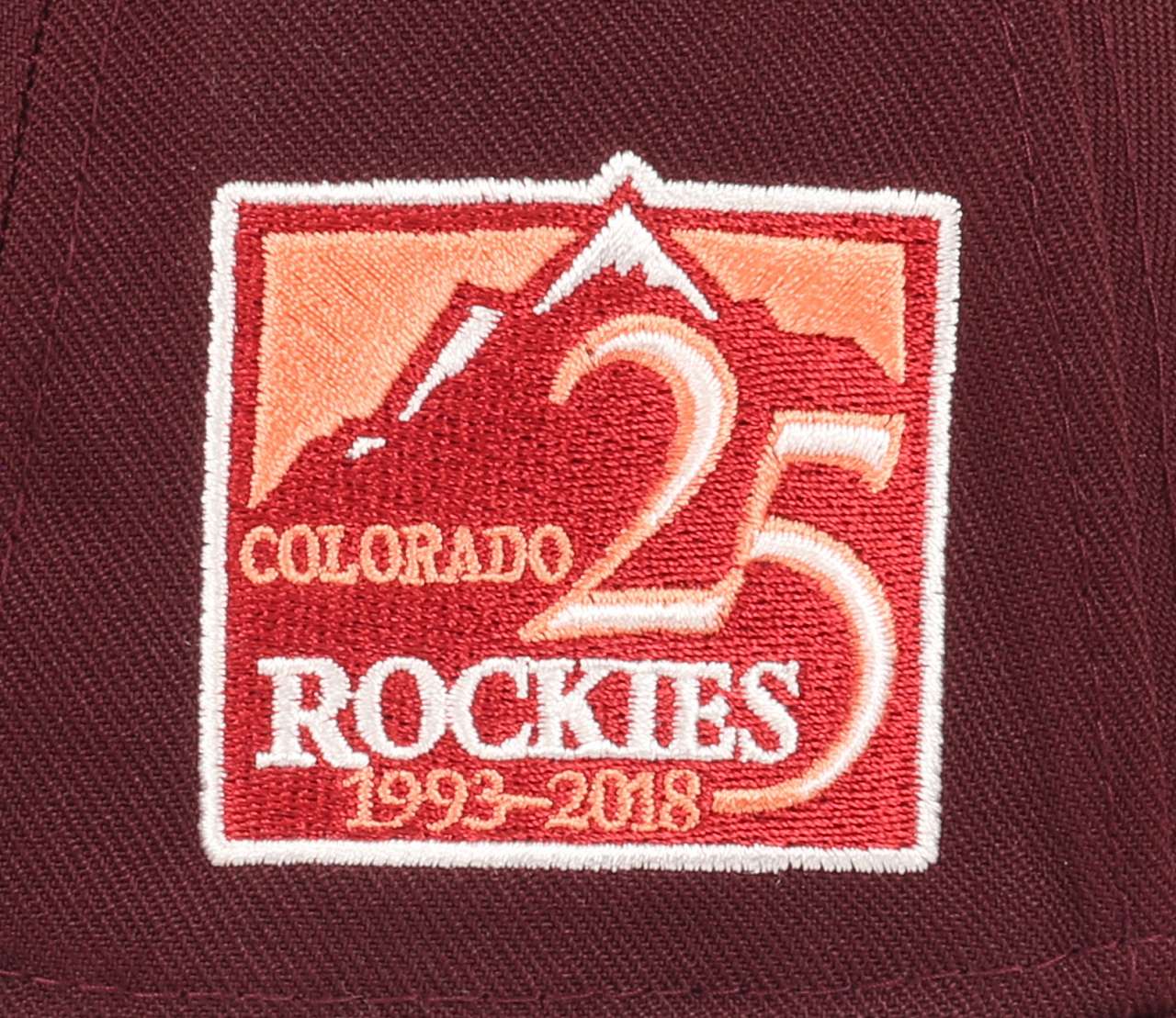 Colorado Rockies MLB 25th Anniversary Sidepatch Maroon 9Forty A-Frame Snapback Cap New Era