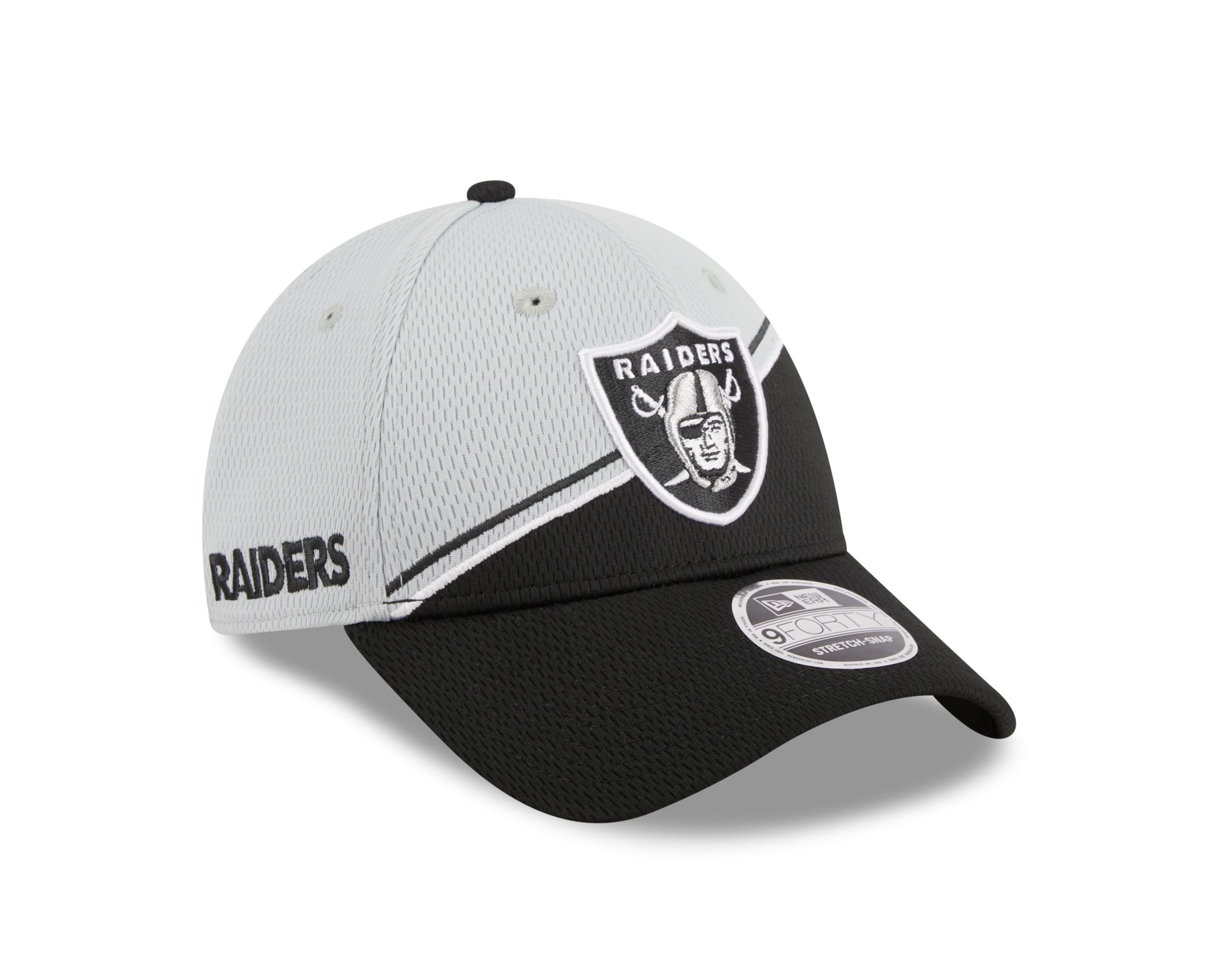 Las Vegas Raiders NFL 2023 Sideline Grey Black 9Forty Stretch Snapback Cap New Era