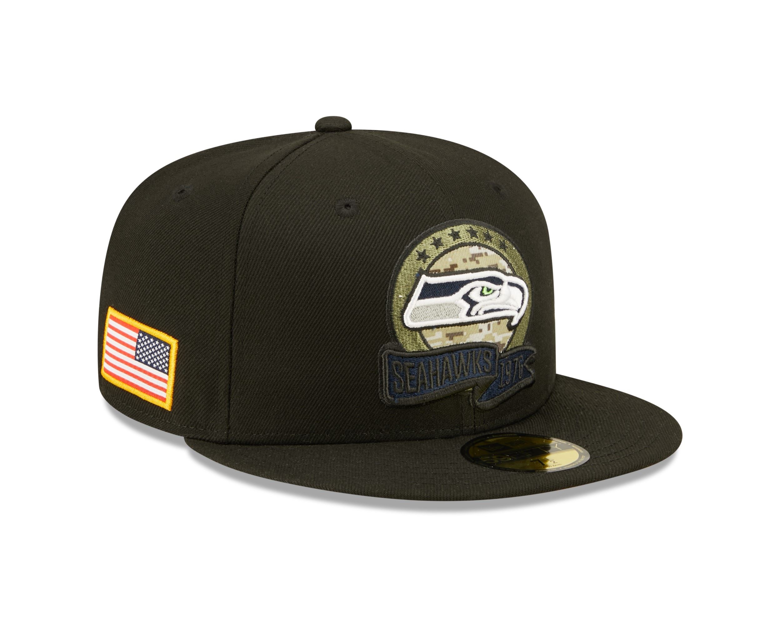 Seattle Seahawks NFL Salute to Service 2022 Black 59Fifty Basecap New Era