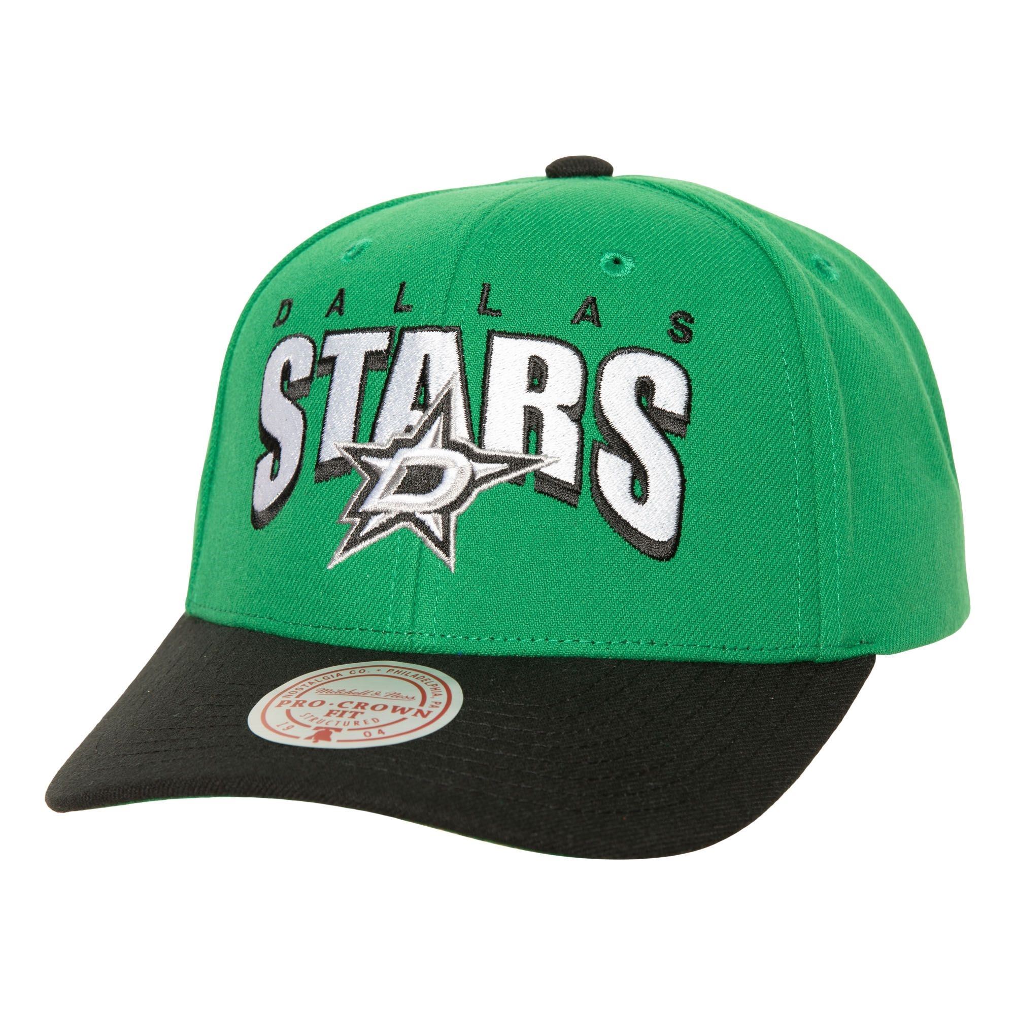 Dallas Stars NHL Boom Text  Pro Vintage Snapback Cap Green Mitchell & Ness