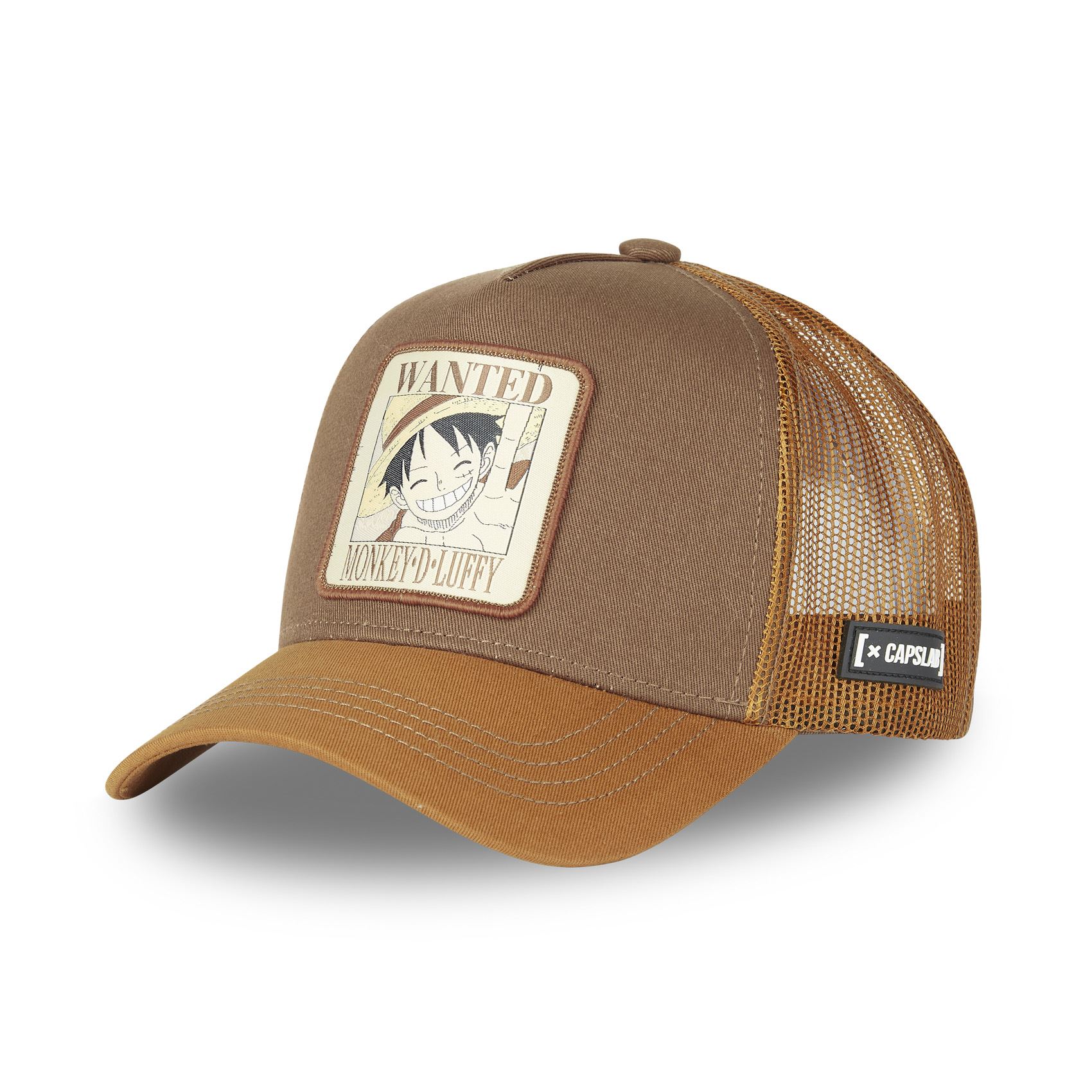 Wanted Luffy One Piece Brown Trucker Cap Capslab