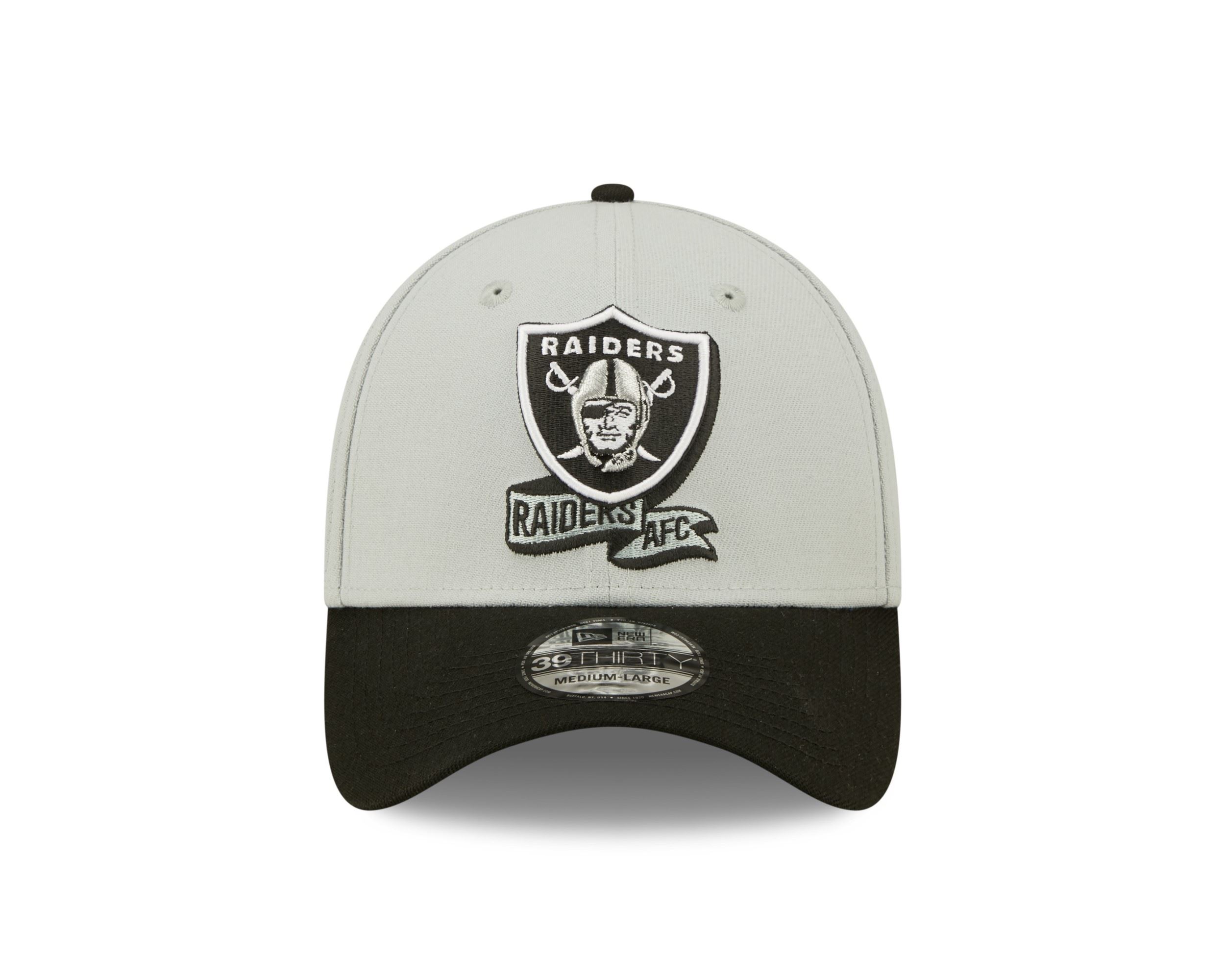 Las Vegas Raiders NFL 2022 Sideline Grey Black 39Thirty Stretch Cap New Era