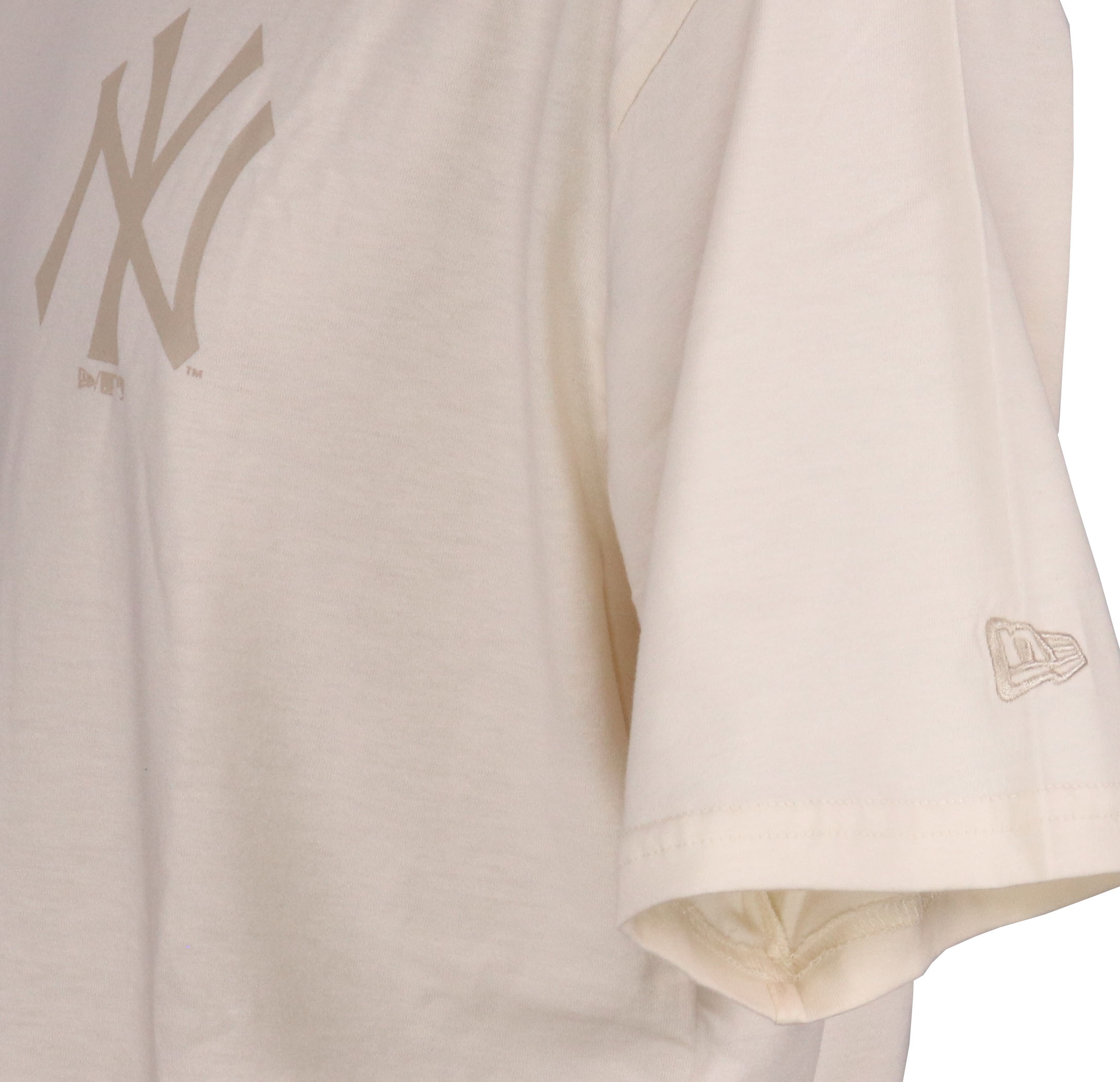 New York Yankees Unbleached MLB Oversized Seasonal Infill Double Logo T-Shirt New Era