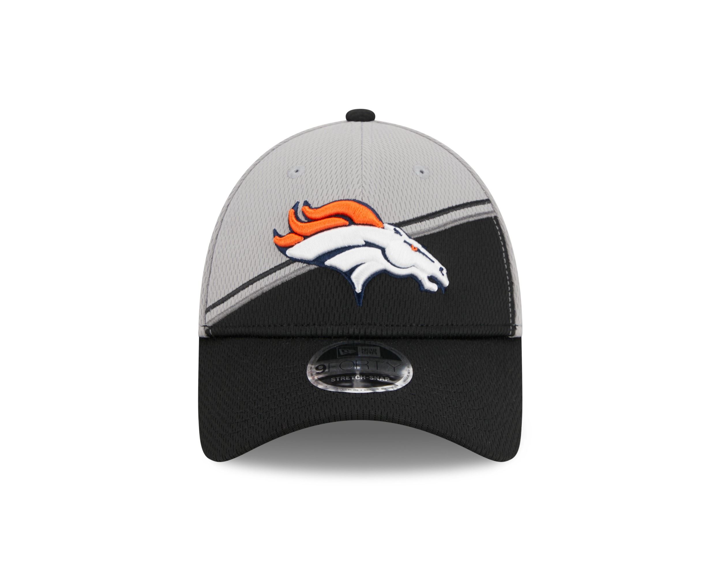 Denver Broncos NFL 2023 Sideline Grey Black 9Forty Stretch Snapback Cap New Era