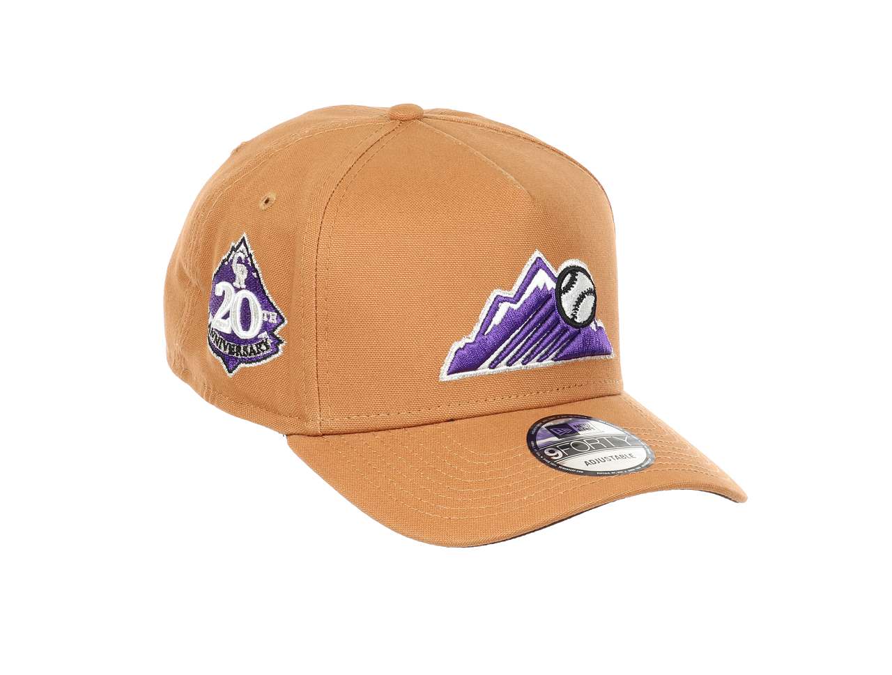 Colorado Rockies MLB 20th Anniversary Sidepatch Brown 9Forty A-Frame Snapback Cap New Era