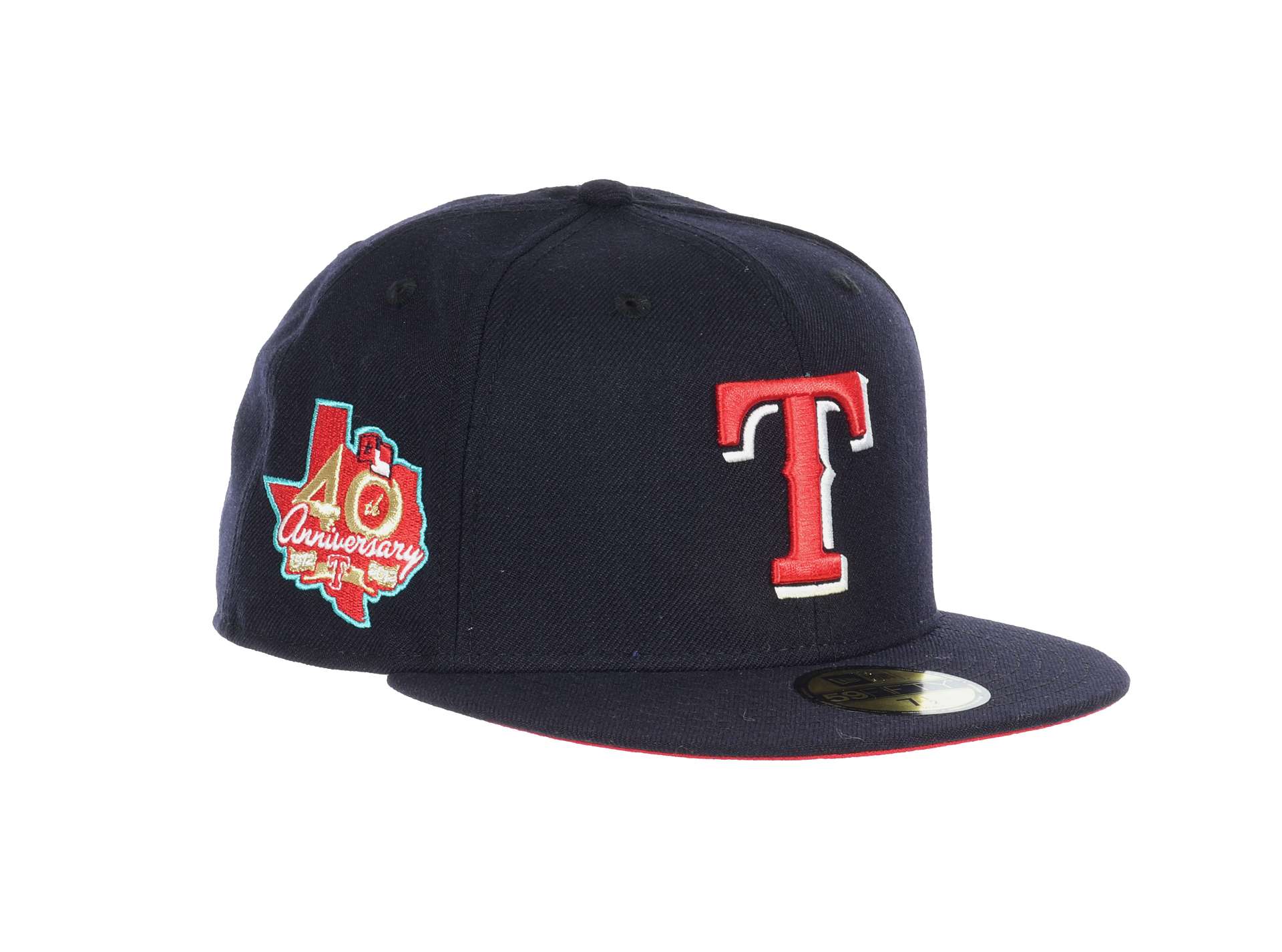 Texas Rangers MLB Cooperstown  40th Anniversary 2012 Sidepatch Navy Scarlet  59Fifty Basecap New Era
