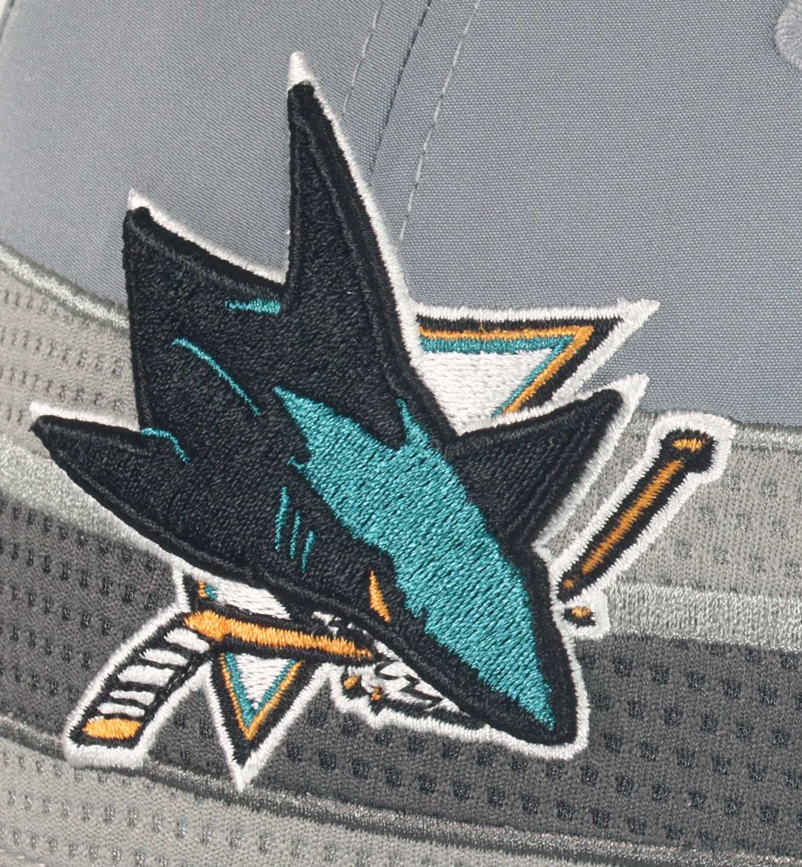 San Jose Sharks NHL Authentic Pro Home Ice Structured Curved Snapback Cap Grey Fanatics