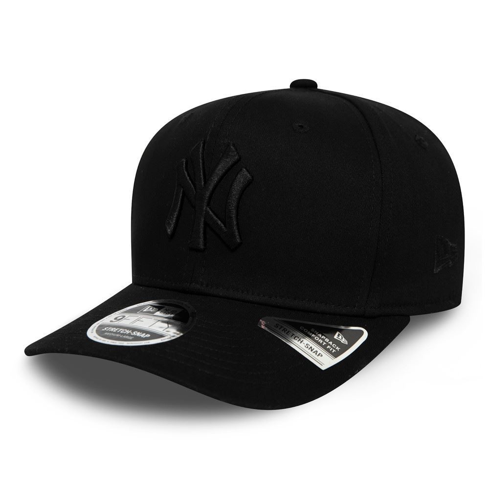 New York Yankees MLB Tonal Schwarz Verstellbare 9Fifty Stretch Snapback Cap New Era