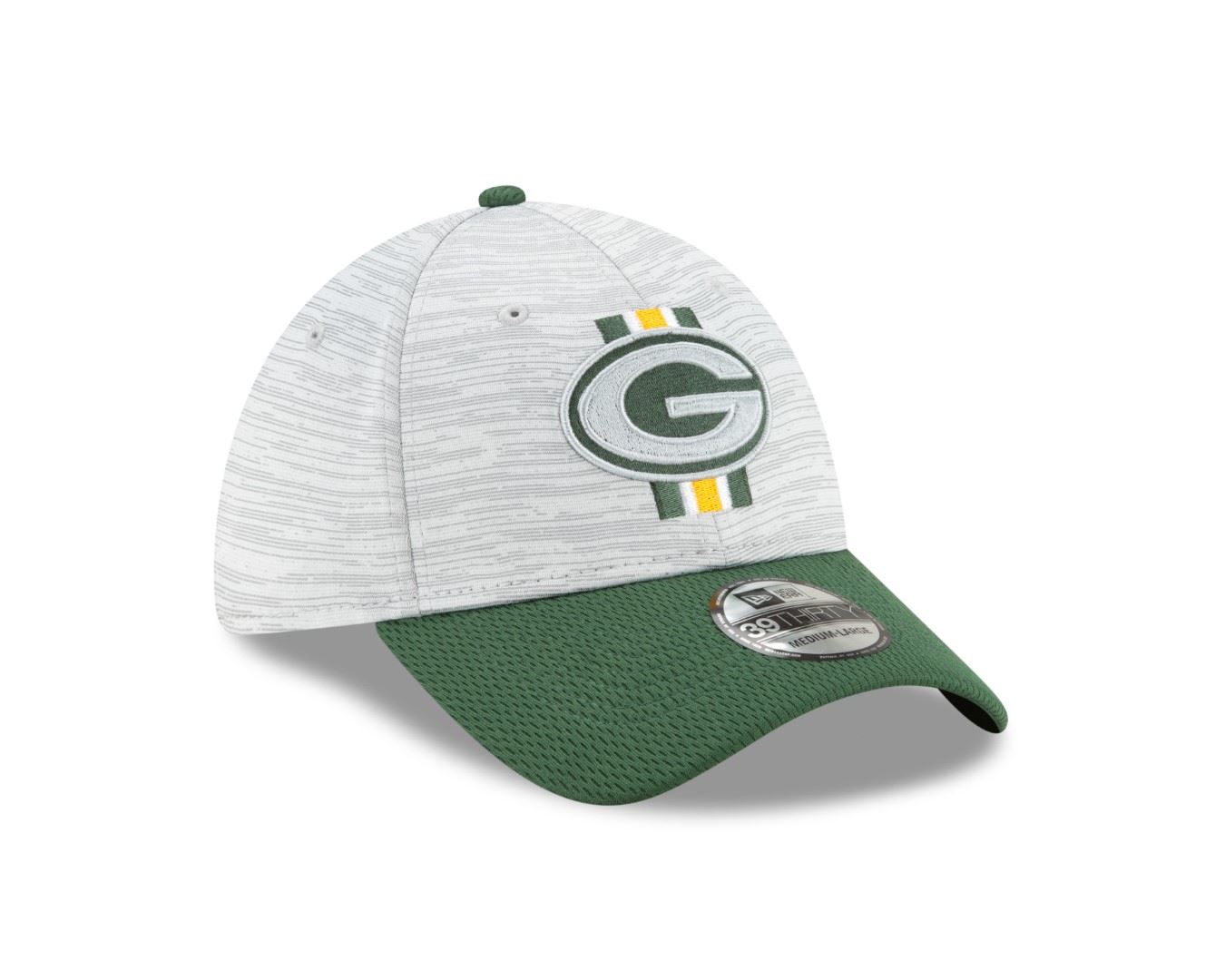 Green Bay Packers NFL Training 2021 Grey 39Thirty Stretch Cap New Era