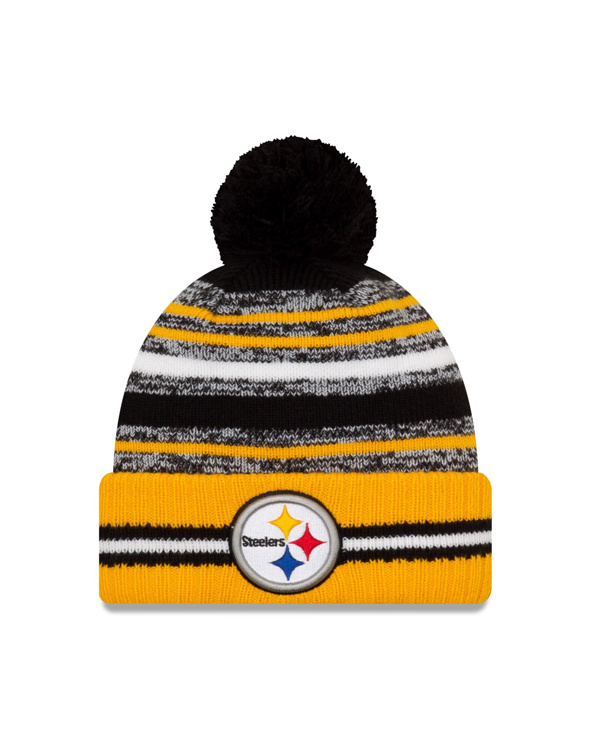 Pittsburgh Steelers NFL 2021 Sideline Sport Knit Bobble Beanie New Era