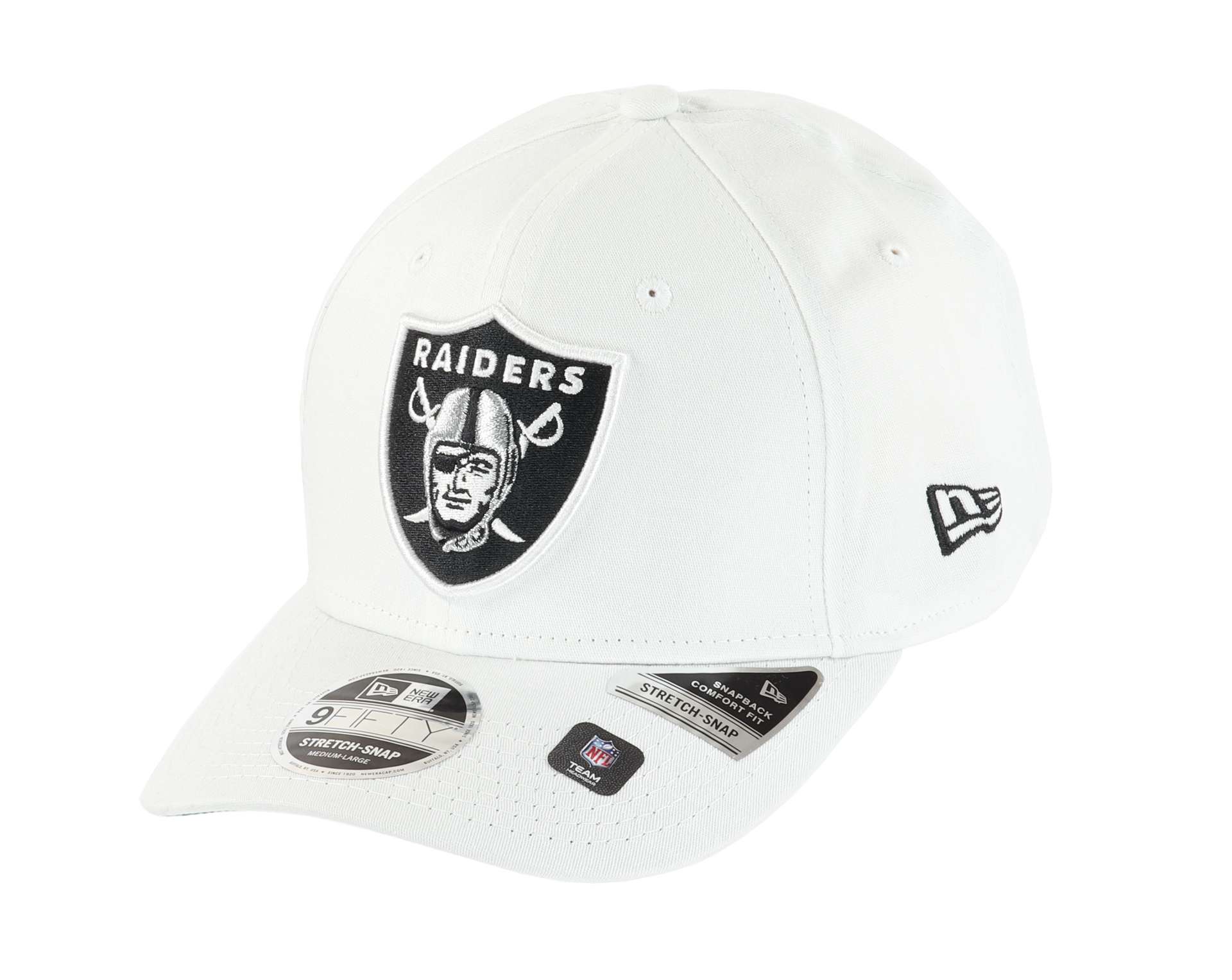 Las Vegas Raiders NFL Team Colour White 9Fifty Stretch Snapback Cap New Era