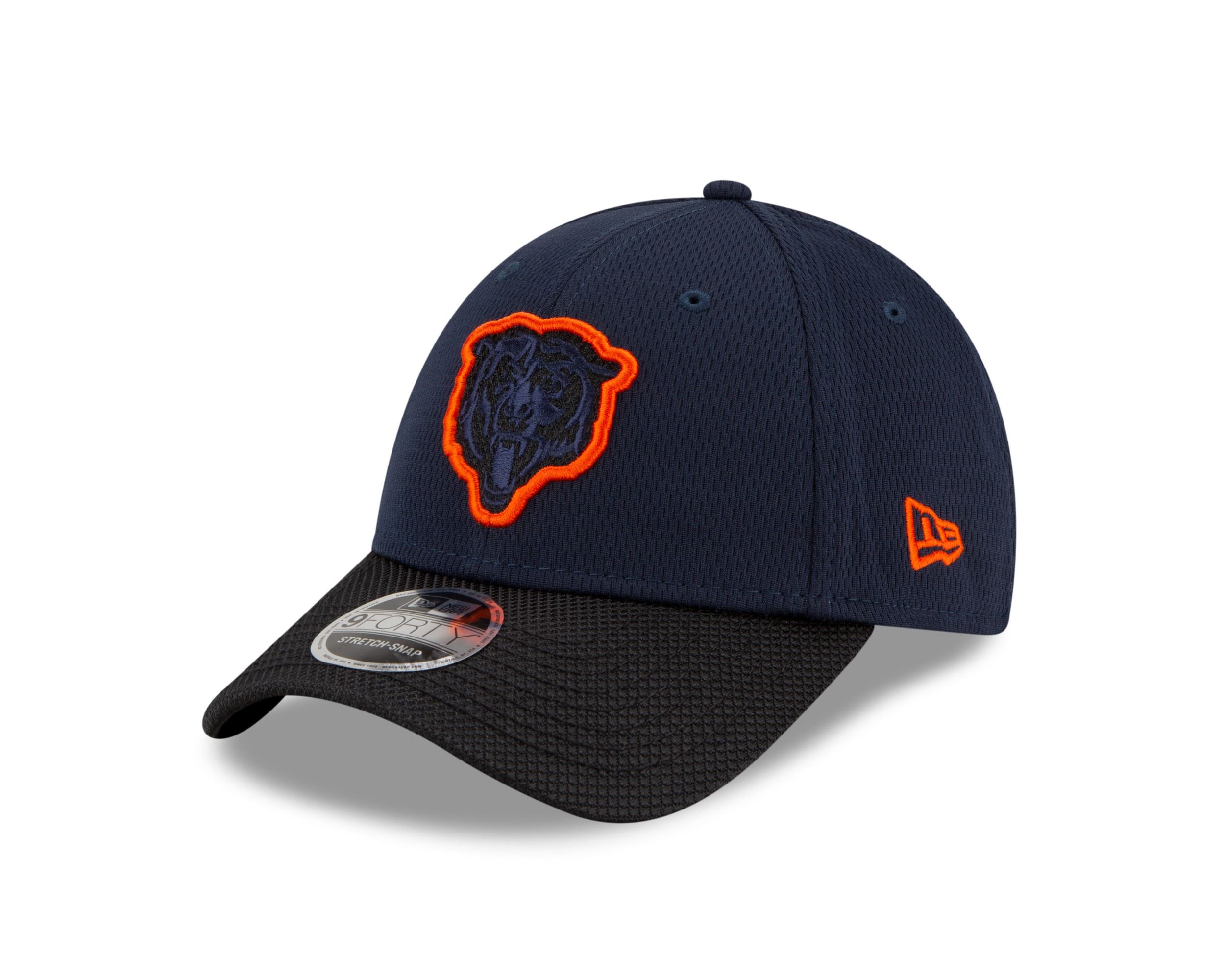 Chicago Bears NFL 2021 Sideline Road Navy 9Forty Stretch Snap Cap New Era