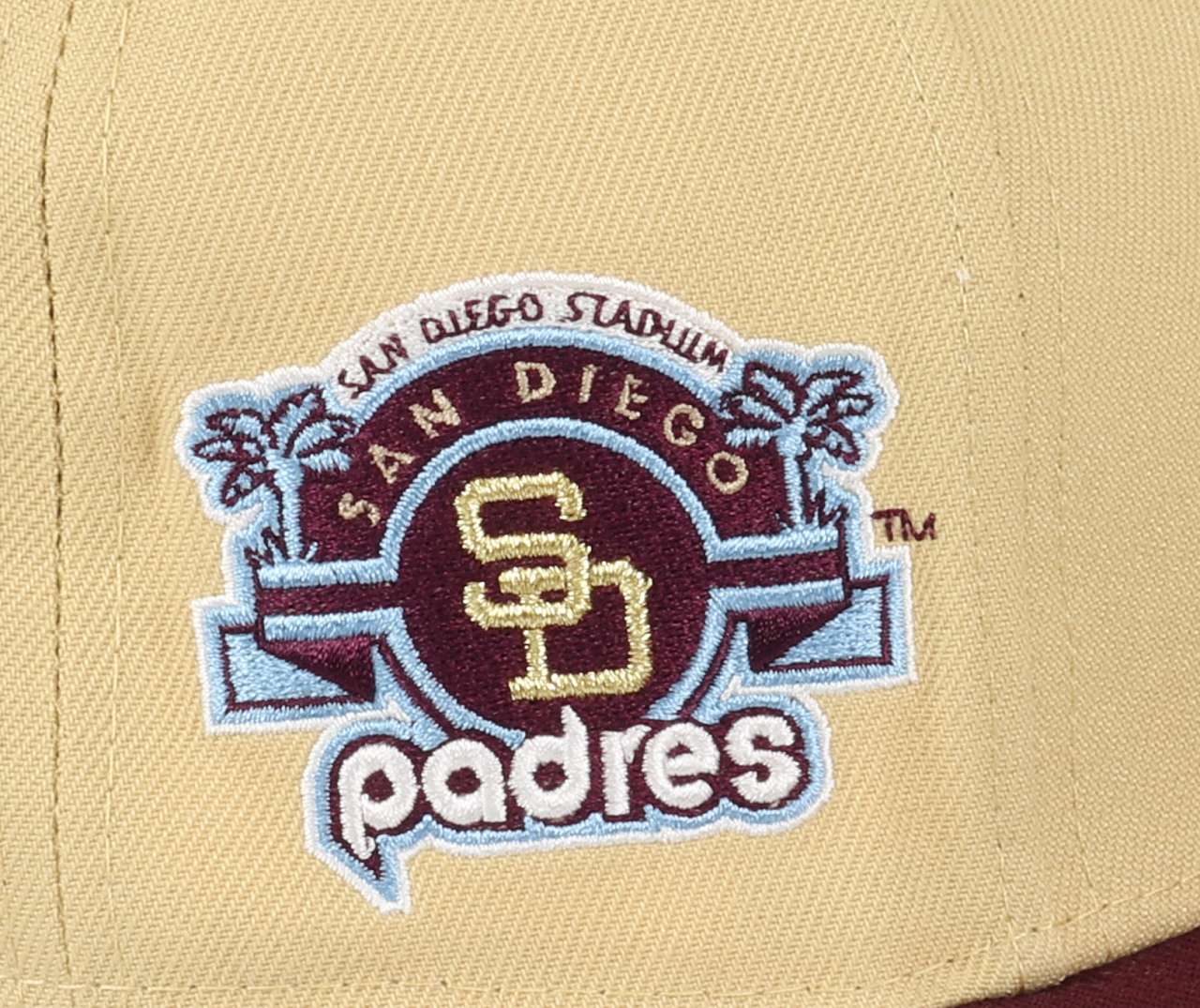 San Diego Padres MLB San Diego Stadium Sidepatch Vegas Gold Maroon 59Fifty Basecap New Era