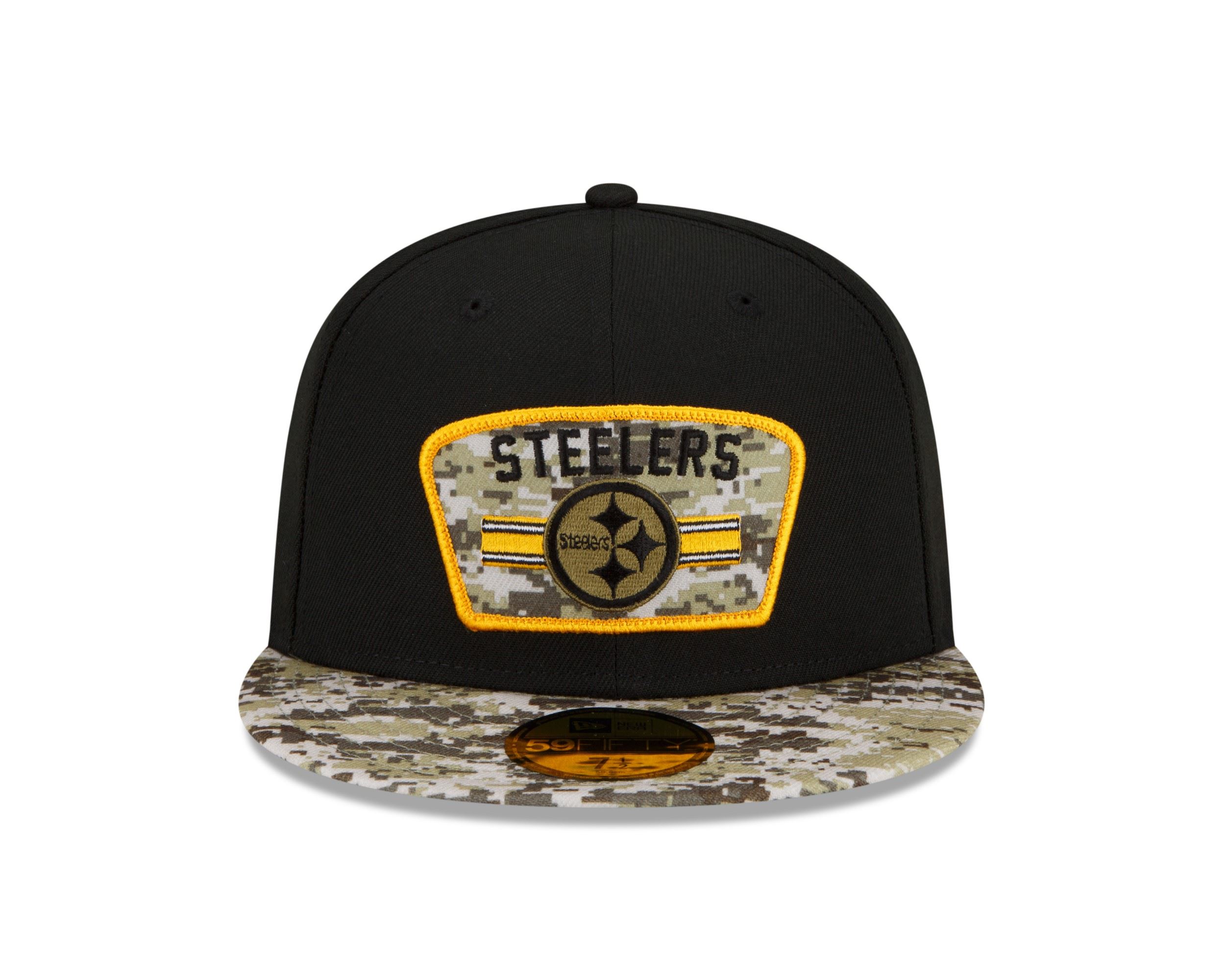 Pittsburgh Steelers NFL On Field 2021 Salute to Service Black 59Fifty Basecap New Era